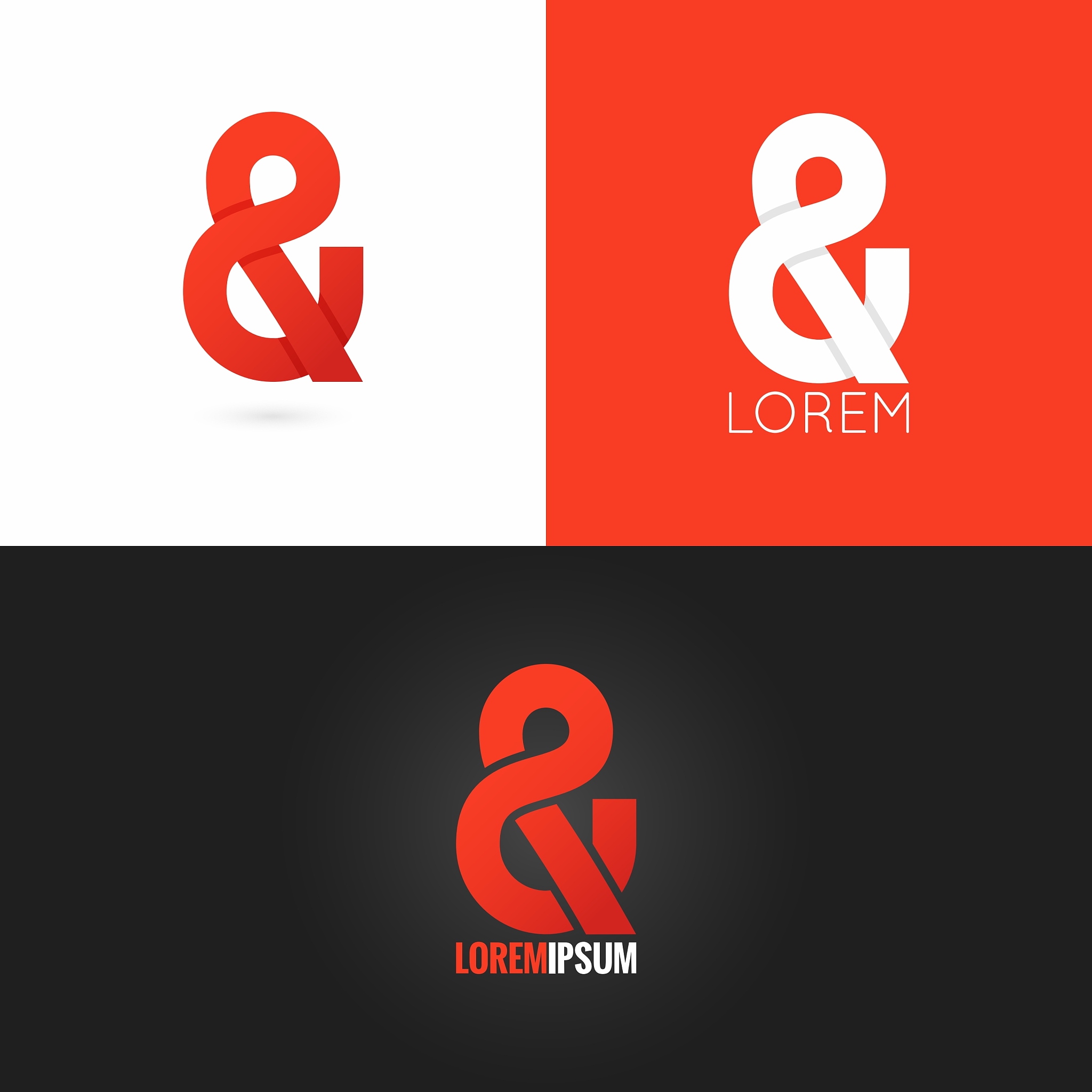 ampersand logo design icon set background