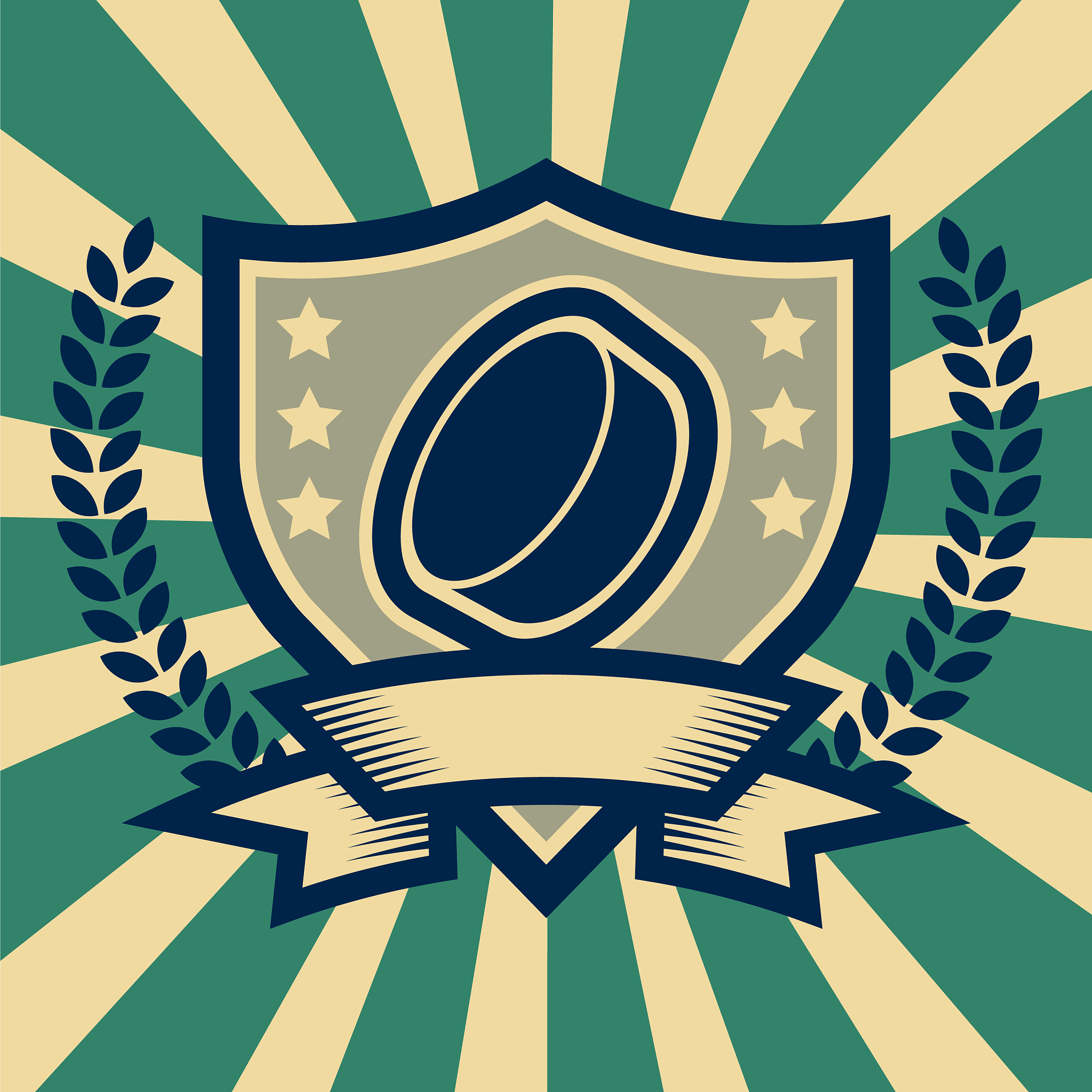 retro hockey puck sport emblem