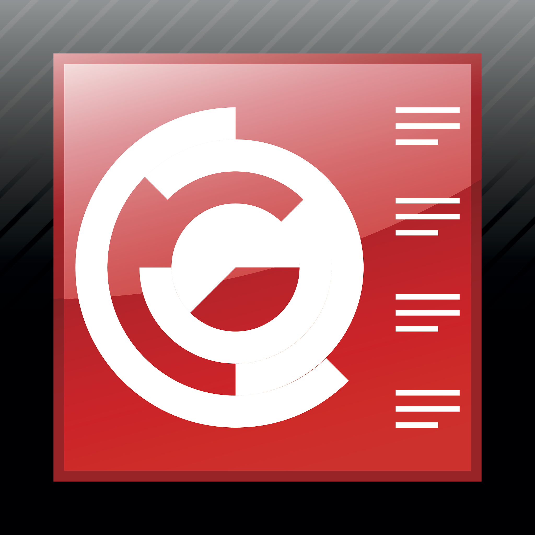 coxcomb chart icon on a square button.