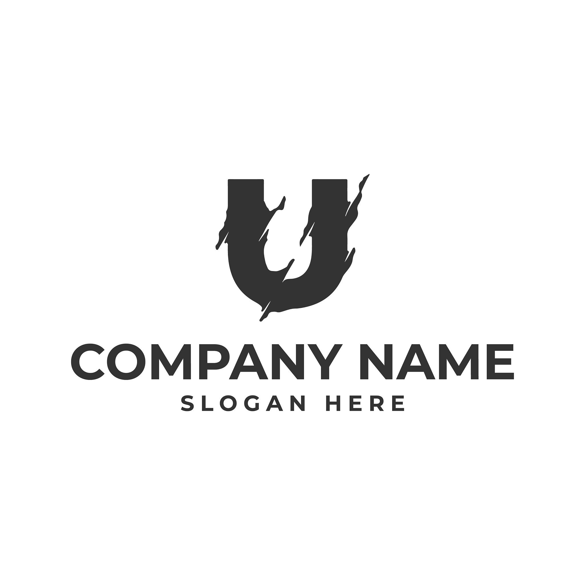 letter u logo template design