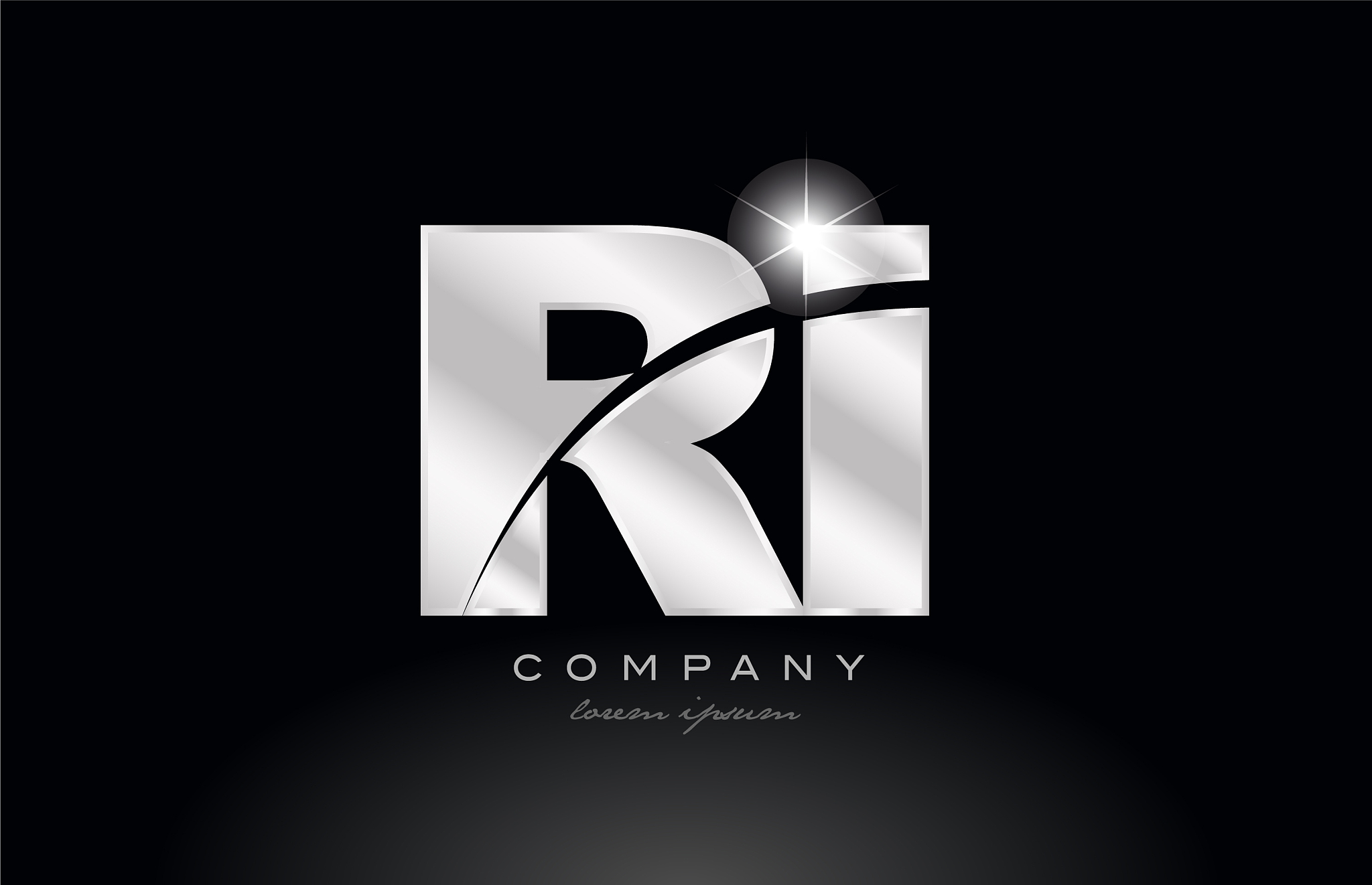 silver letter ri r i metal combination alphabet