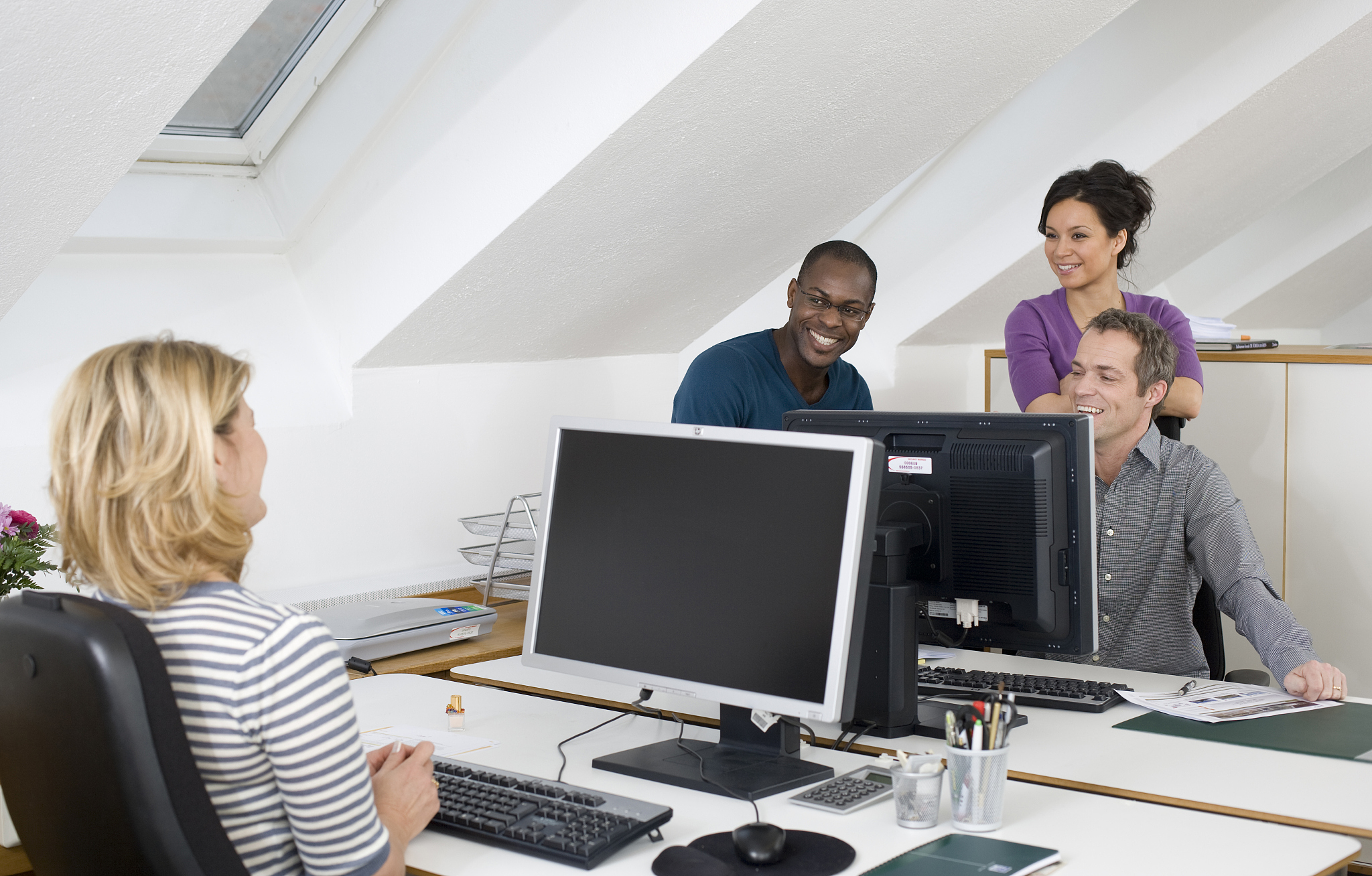 people working together in office
