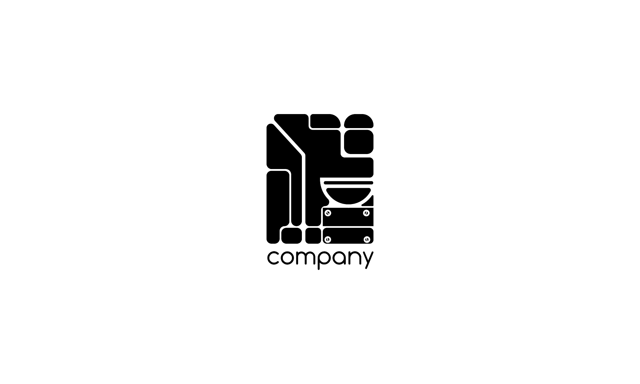 vector black logo on which an abstract image of a coffee shop ma