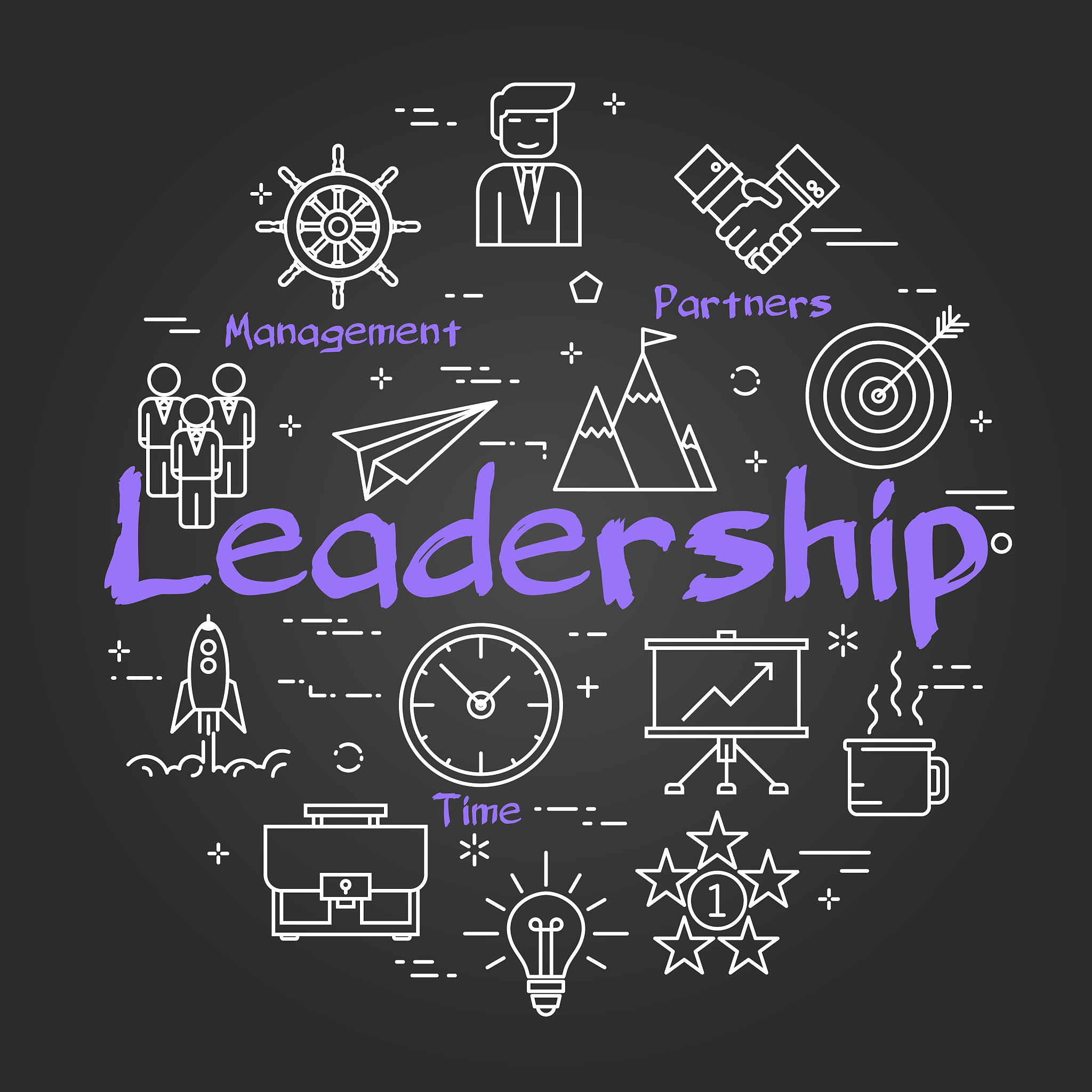 chalk board concept - leadership sign