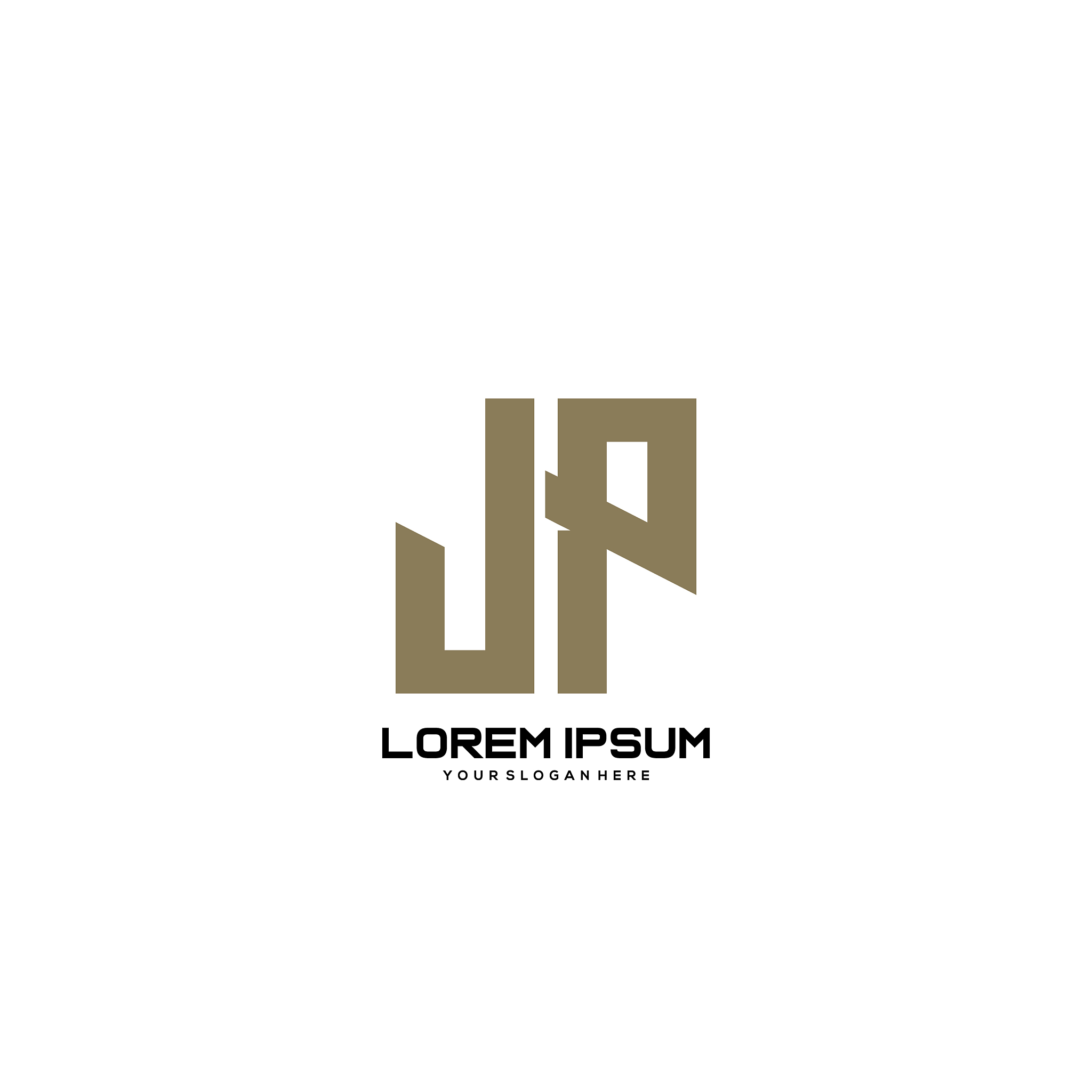 jp initial letter minimalist art logo
