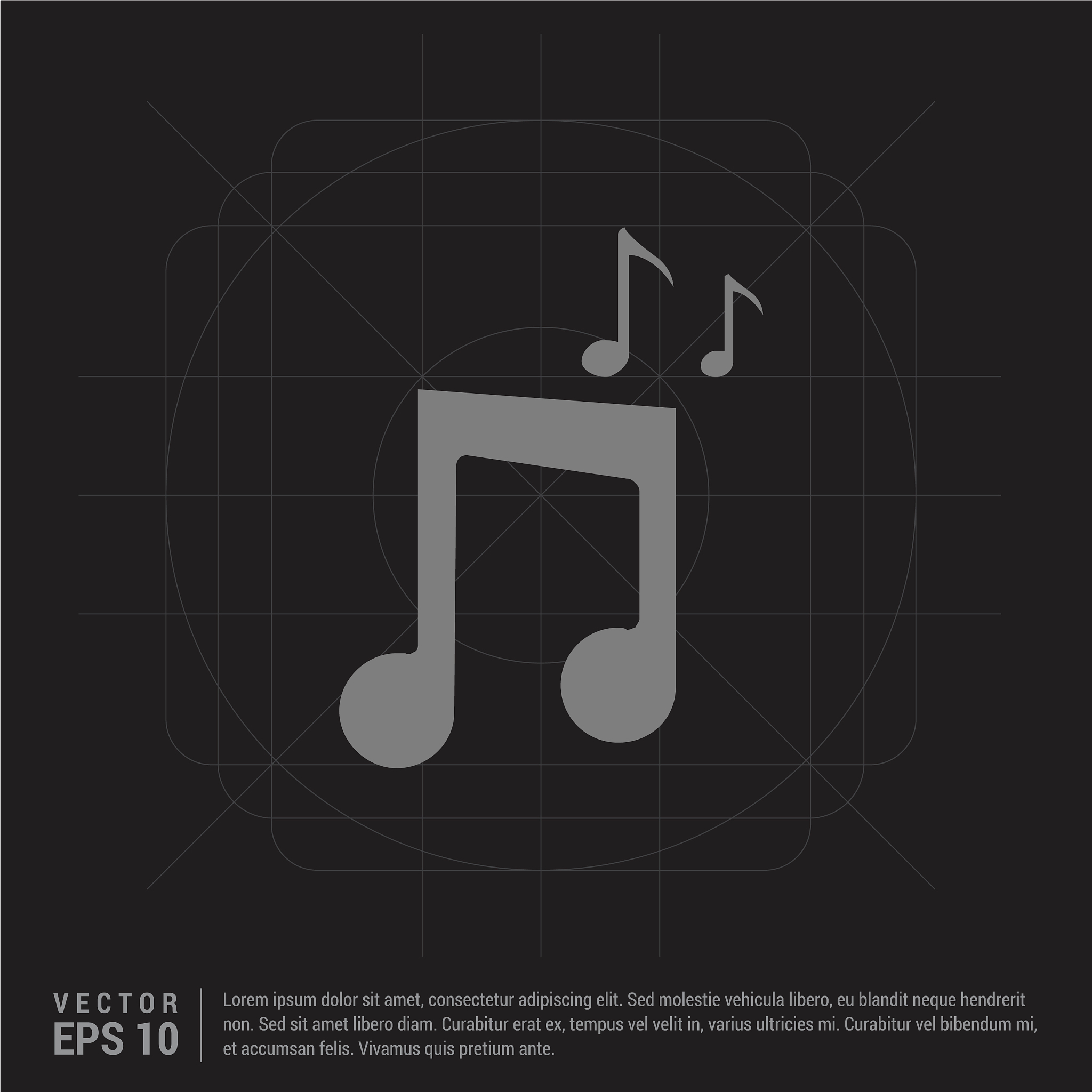 music note icon - black creative background