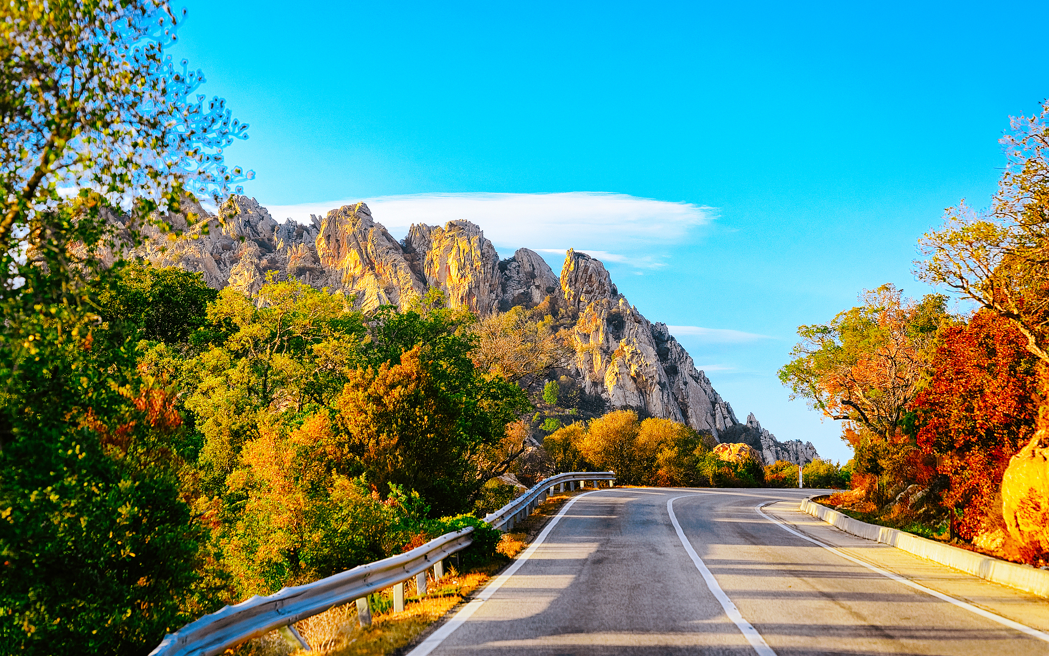 empty road without cars sardinia island in italy reflex