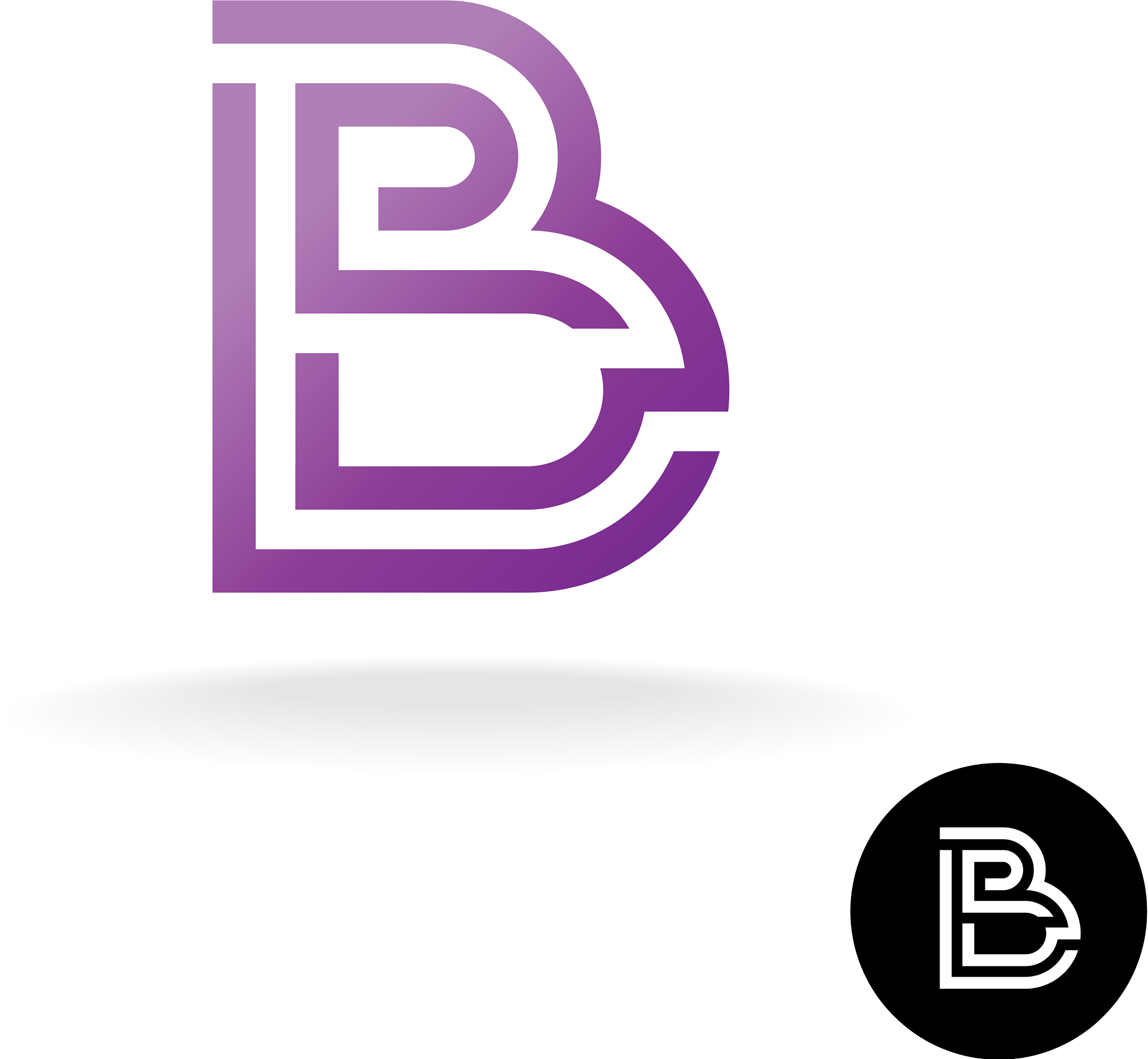 letter b linear puzzle maze style logo