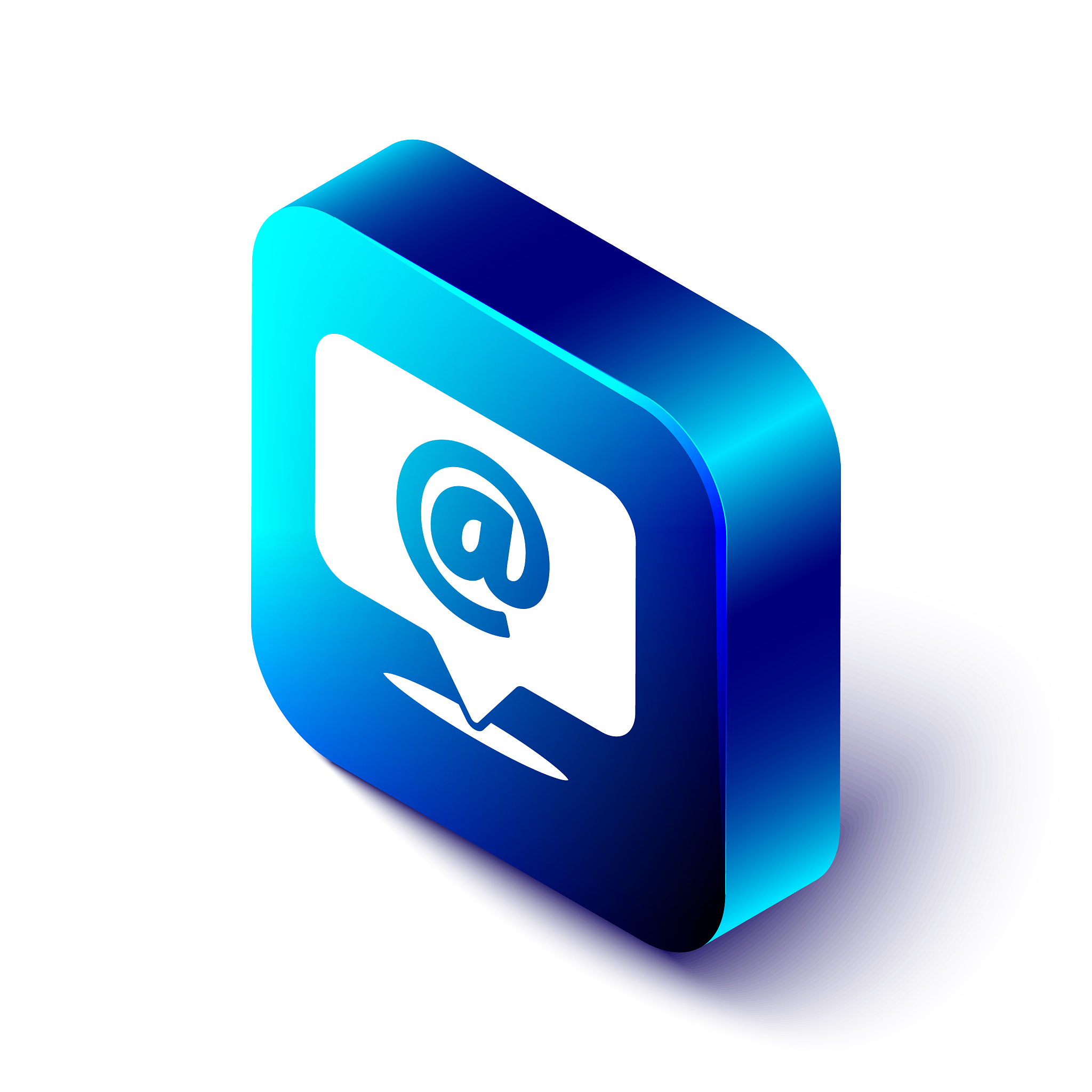 isometric mail and e-mail icon isolated on white
