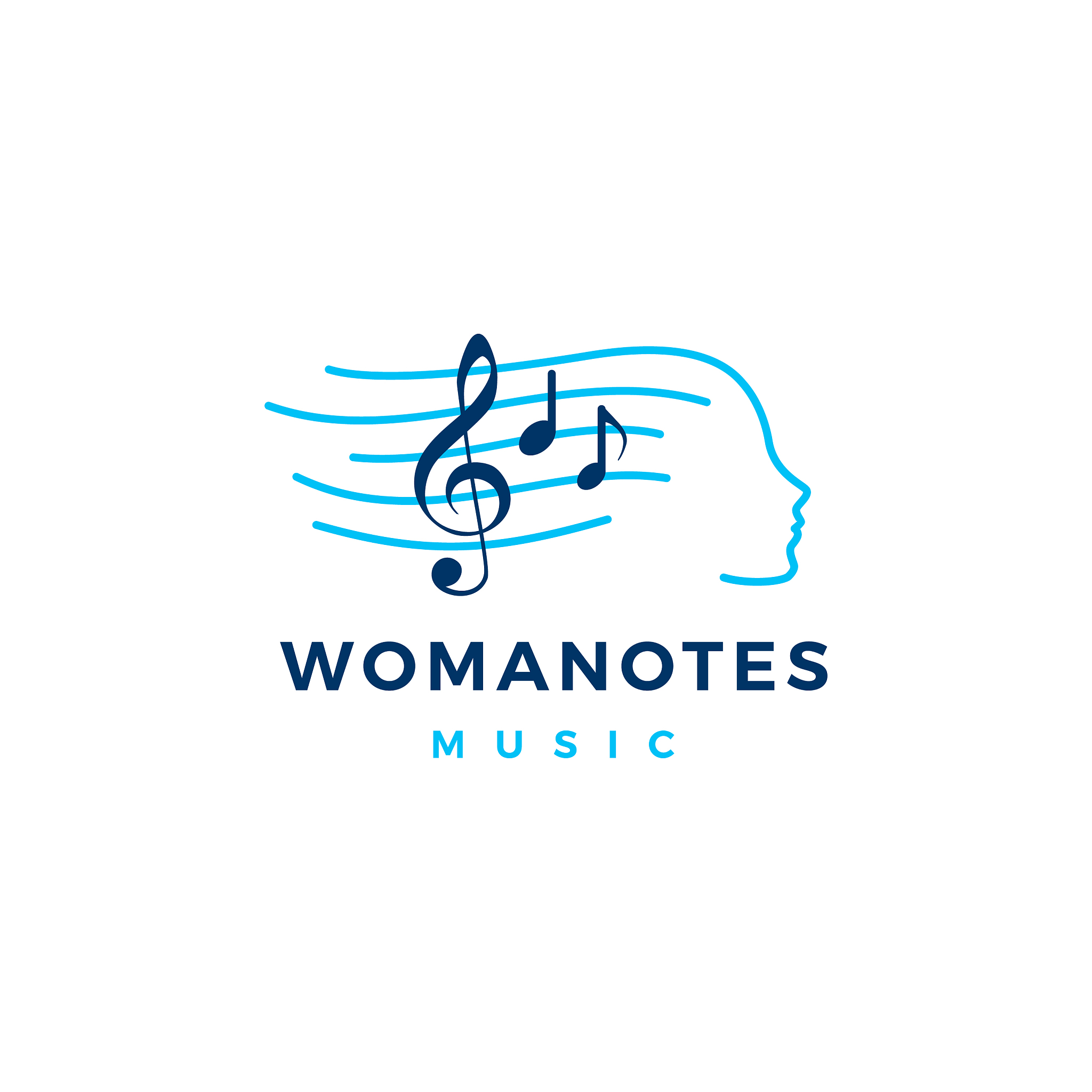 woman notes music logo icon