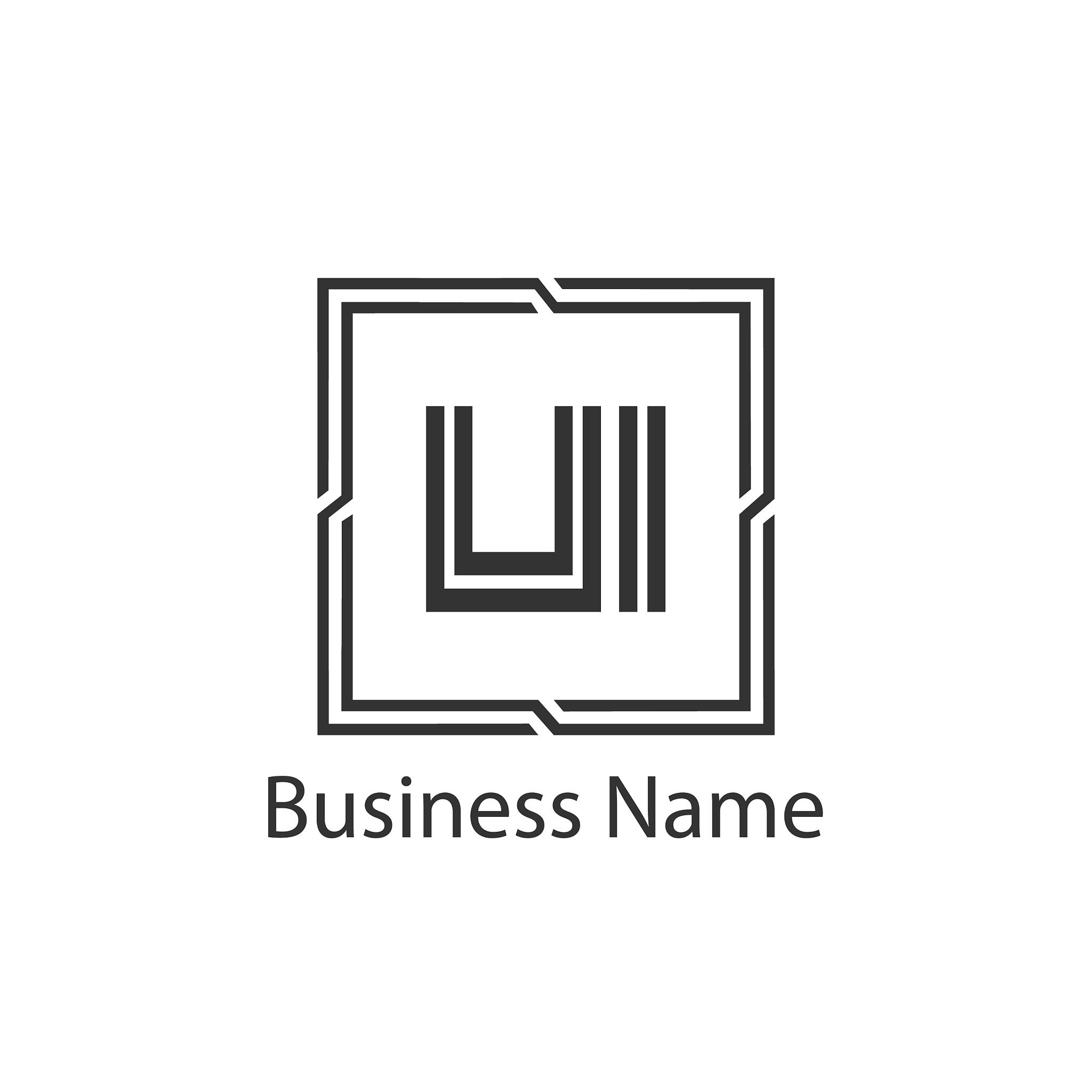 initial letter ui logo template design