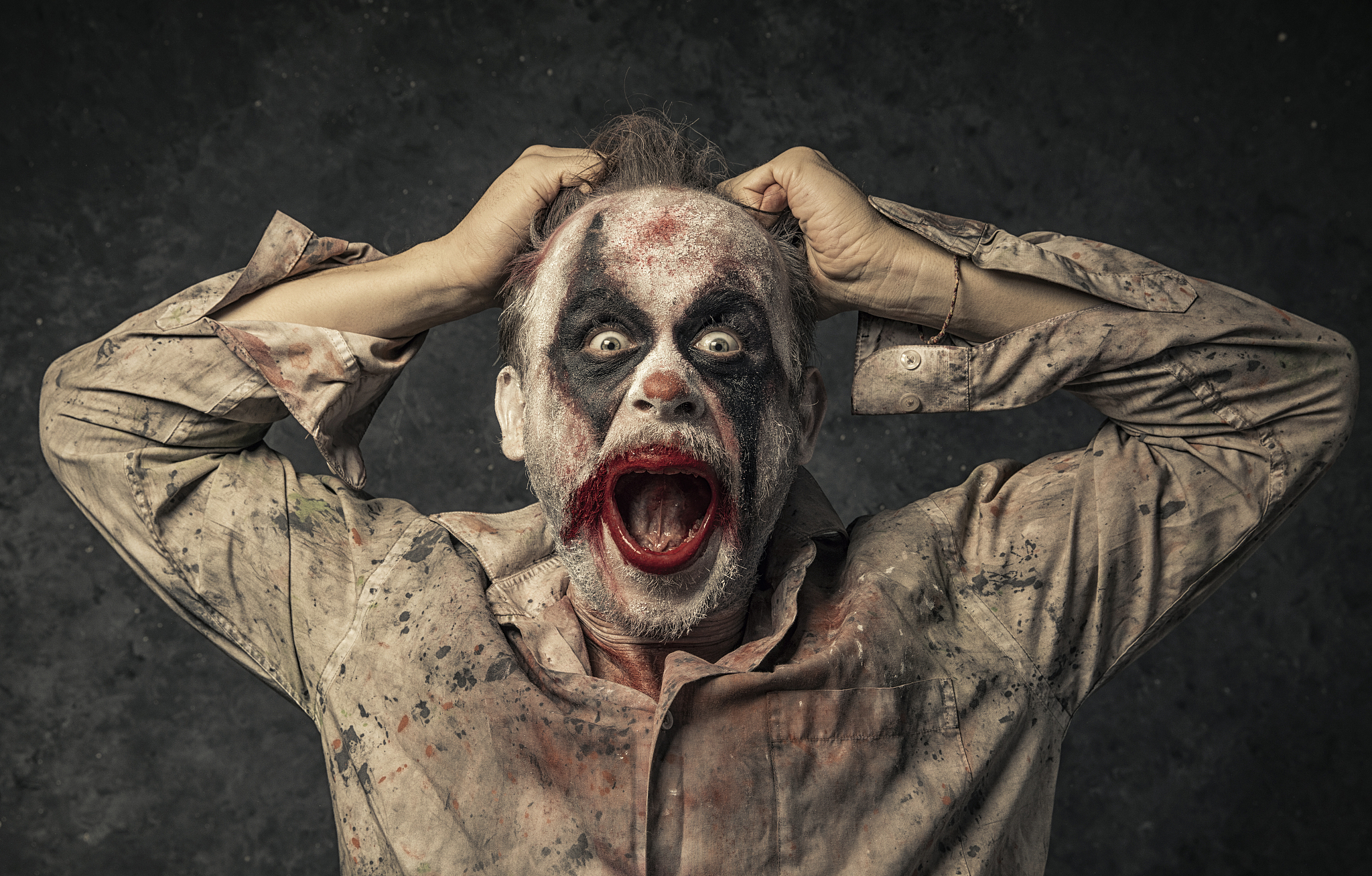 angry halloween clown