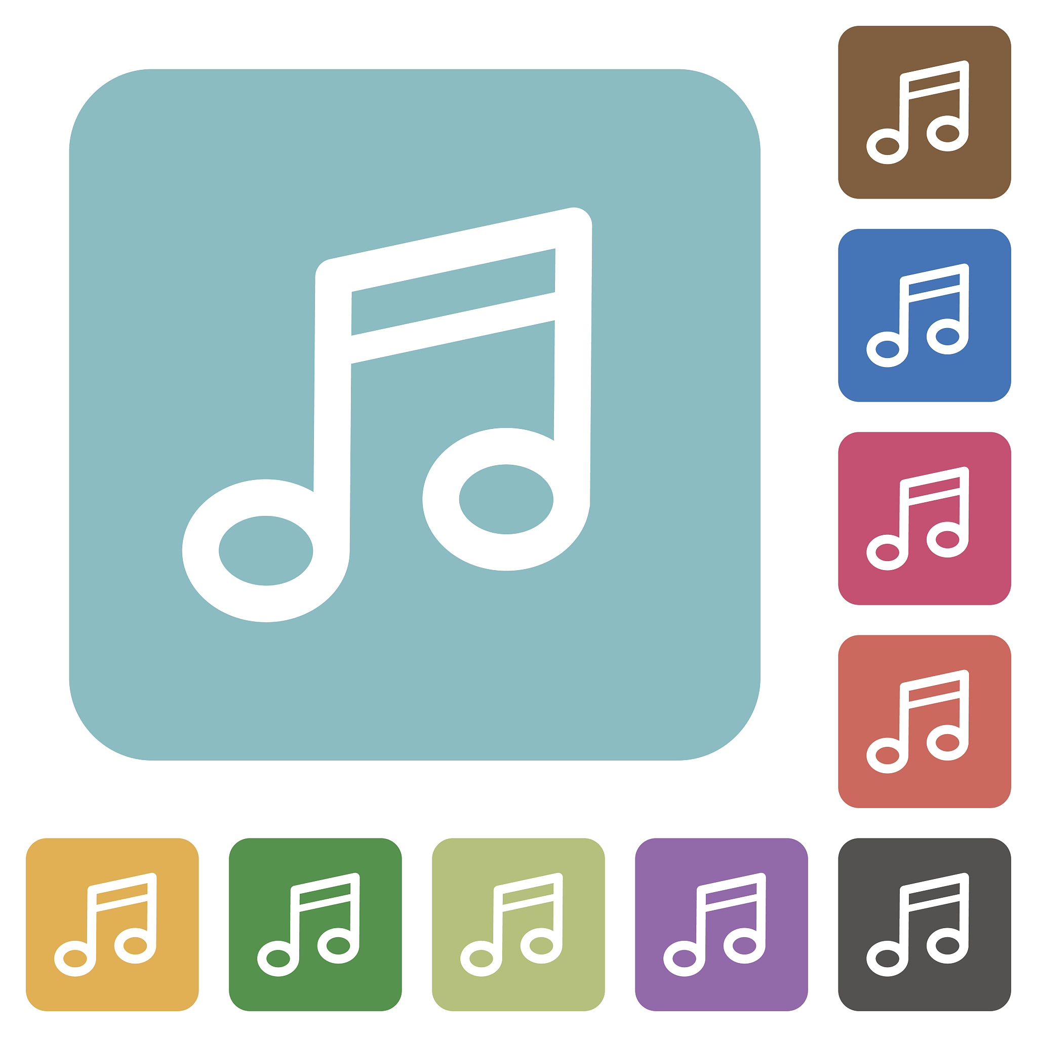 flat music note icons