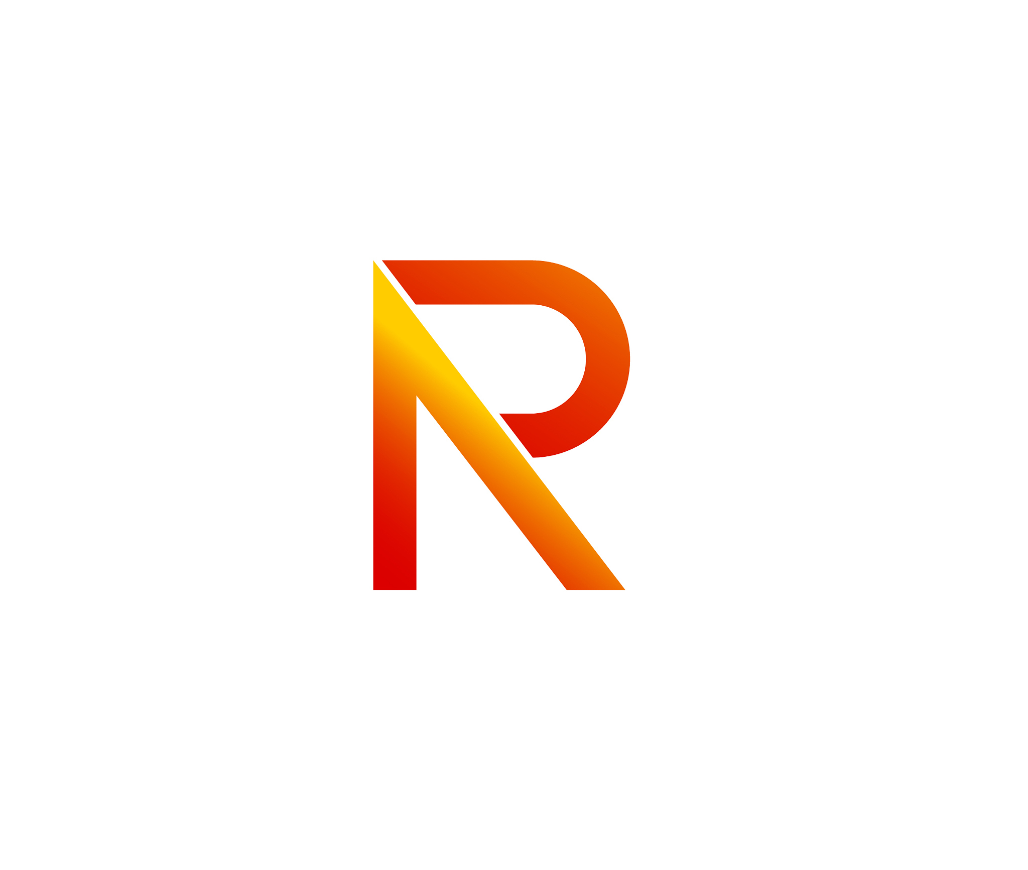 r shape letter design template