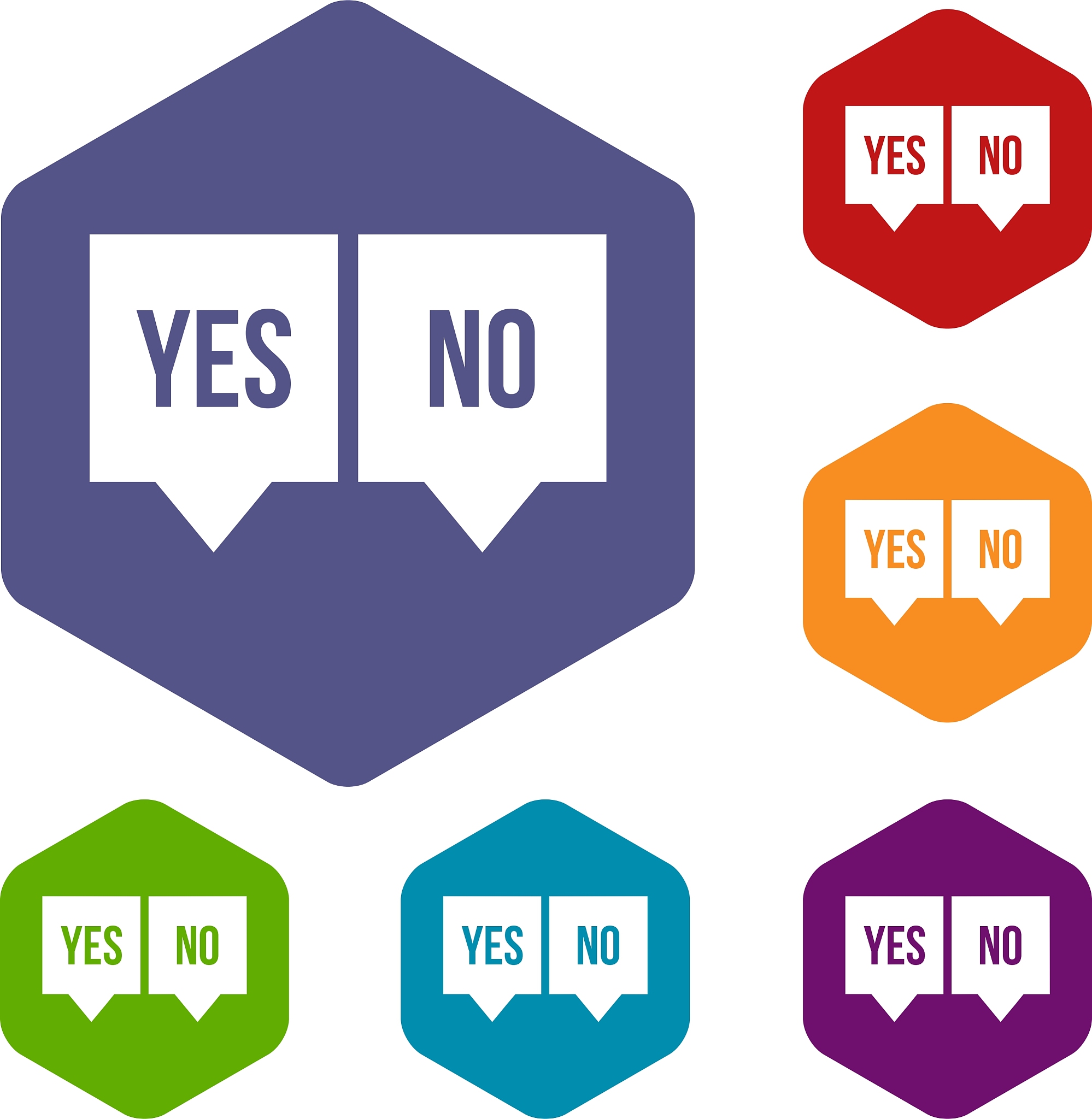 signs of yes and no icons set