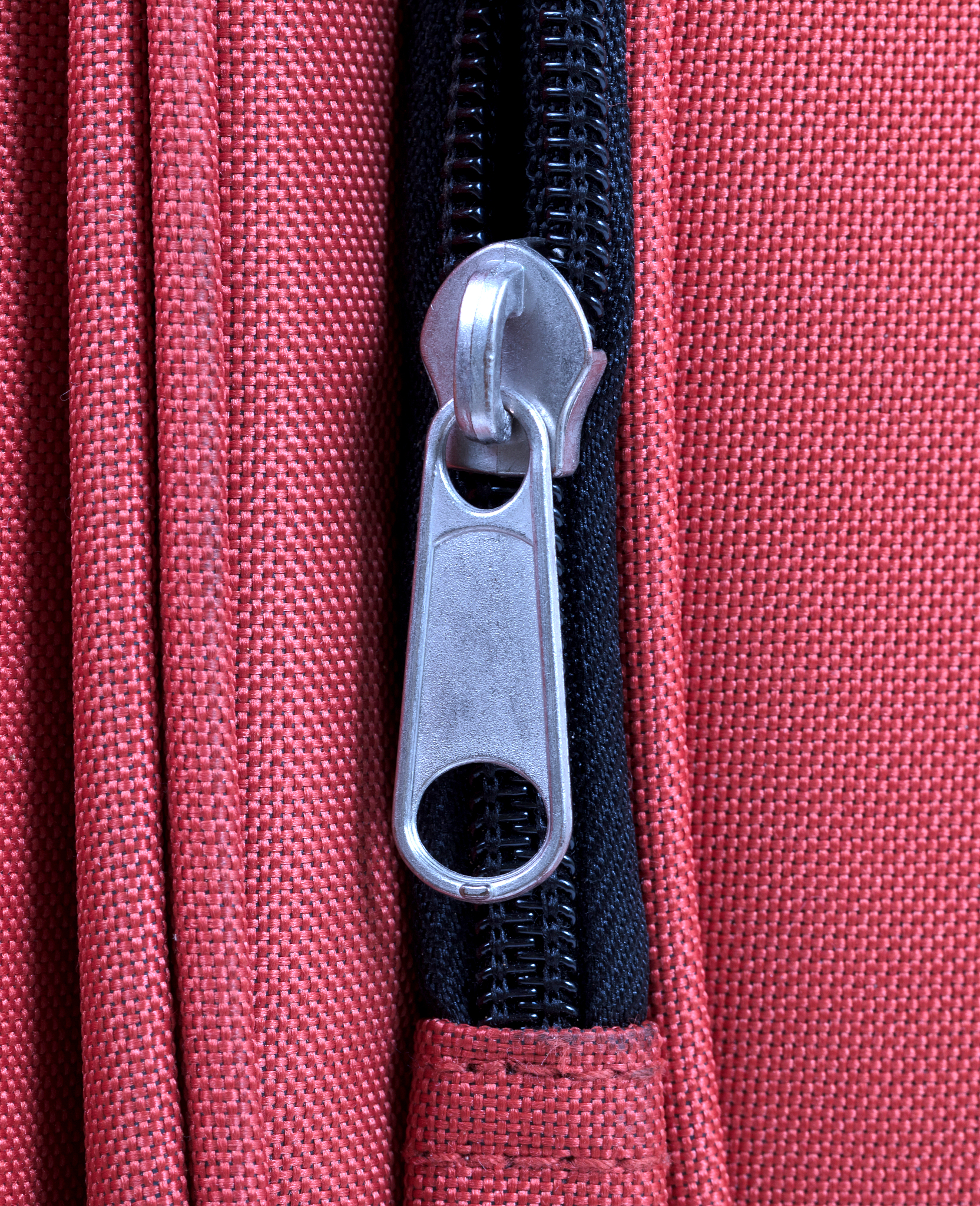 suitcase zipper, selective focus