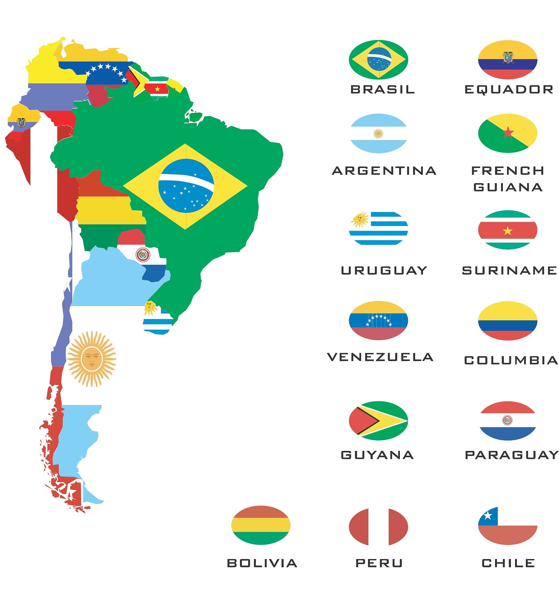 map of south america
