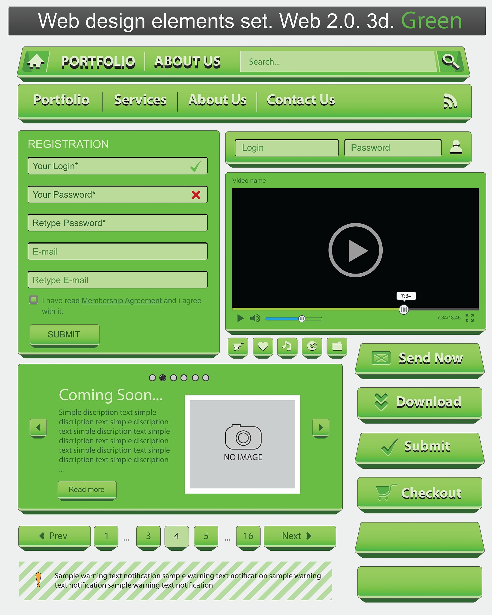creative web design elements set