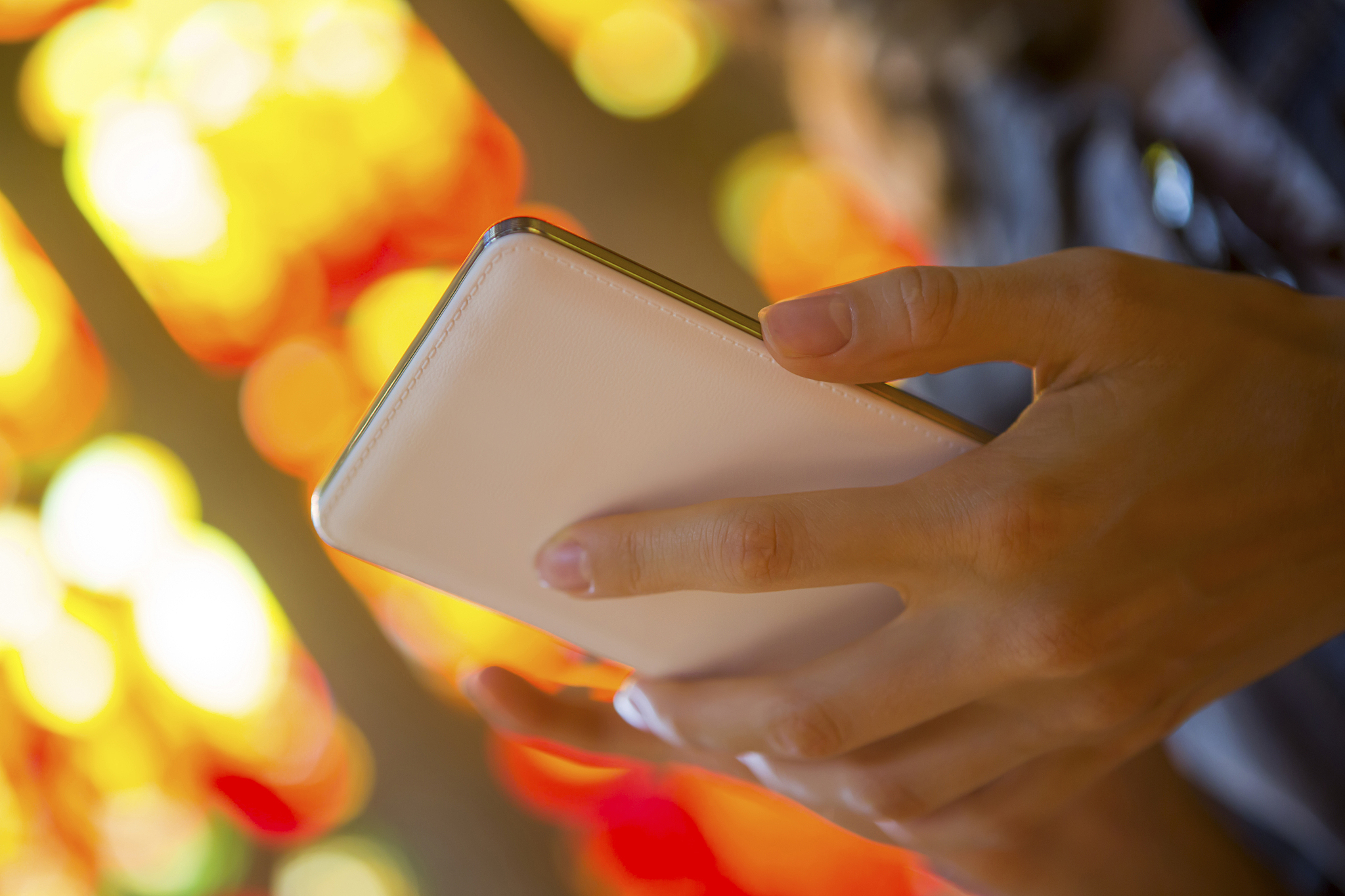 woman using her new phone