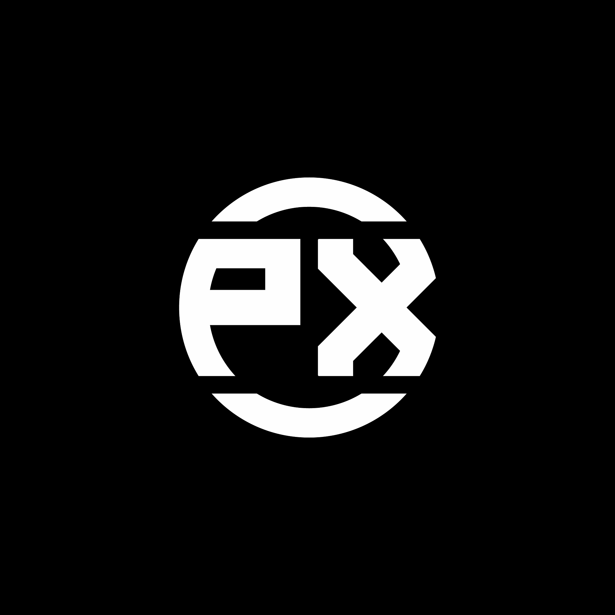 px logo monogram isolated on circle element