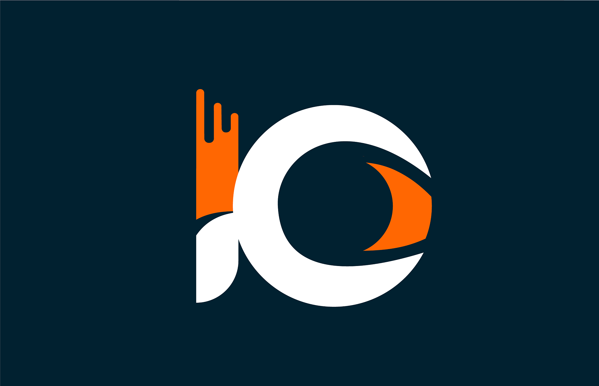 orange white creative number 10 logo icon for
