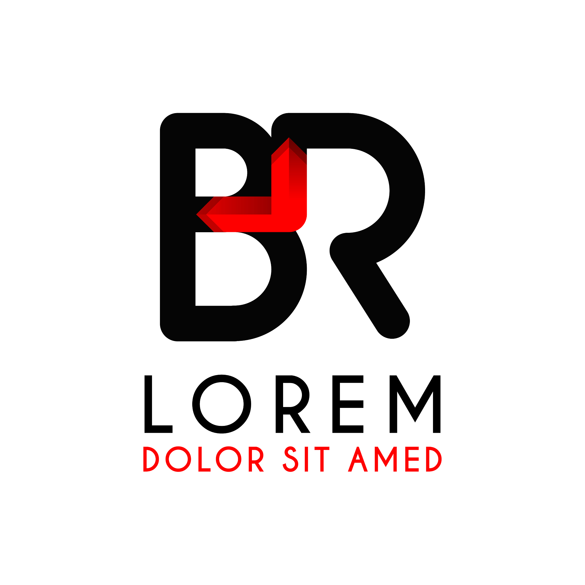 br letter black logo with gradient arrow