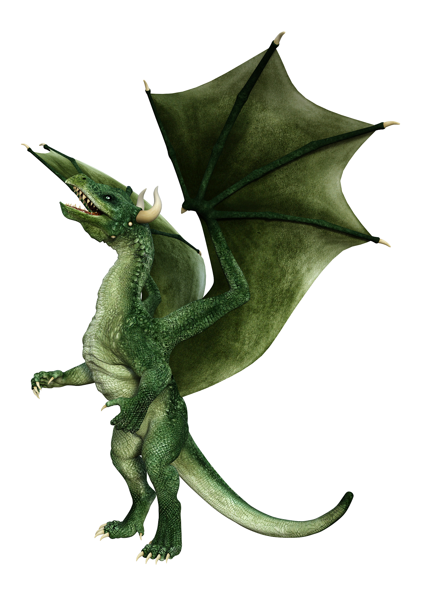 3d illustration fantasy dragon on white