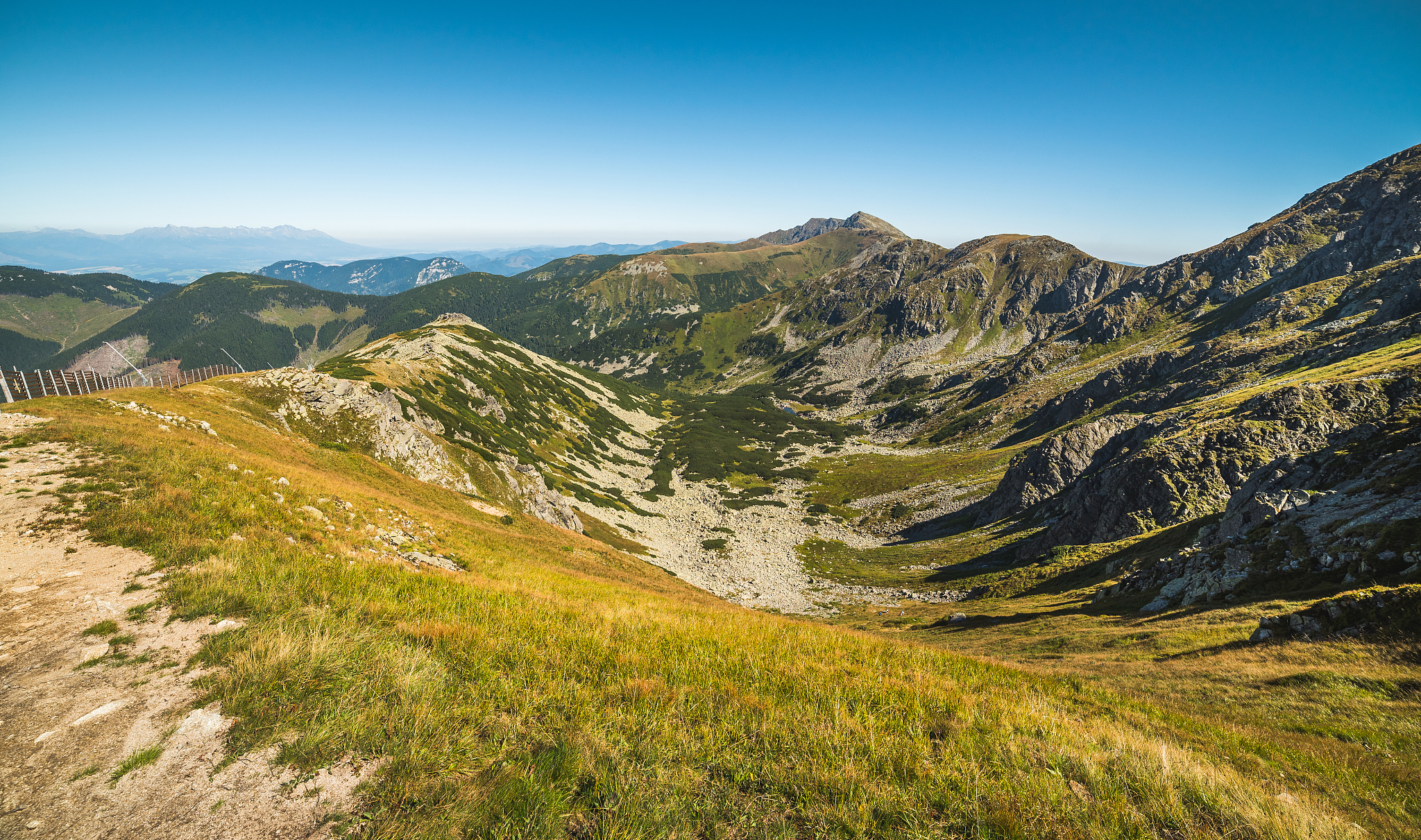way up to top of chopok mount. mountain landscape.