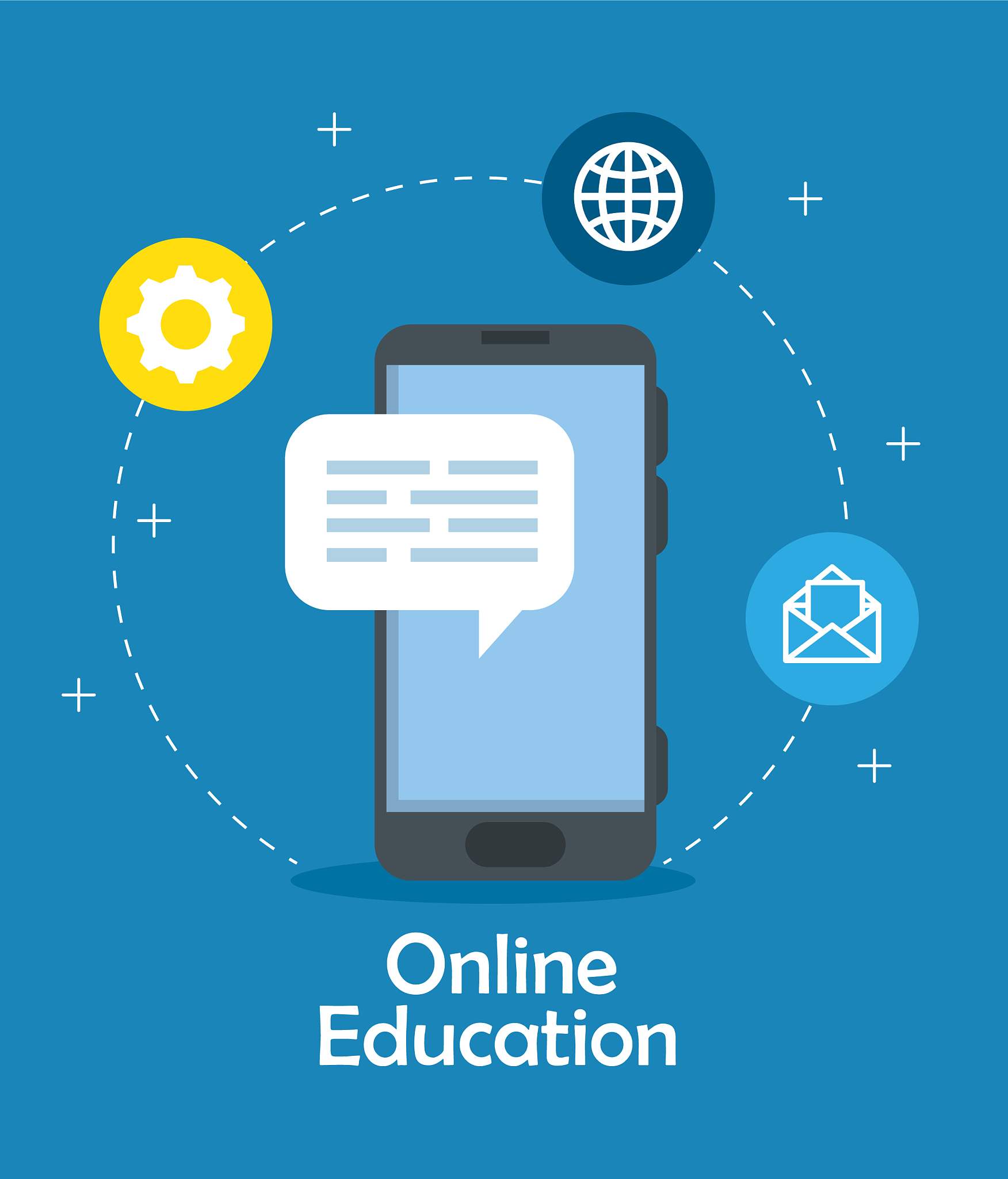 education online technology with smartphone and