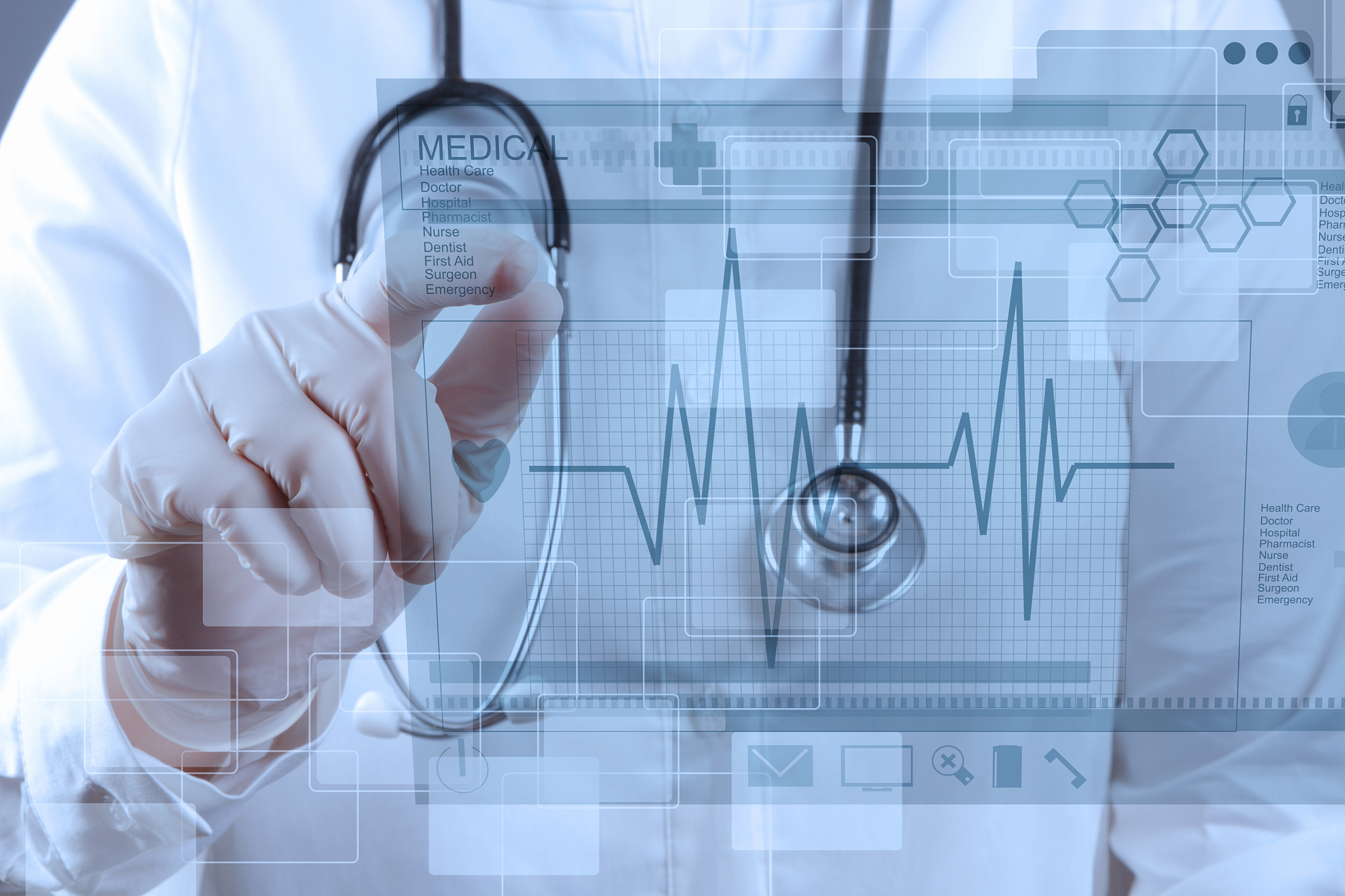 medicine doctor working with modern computer