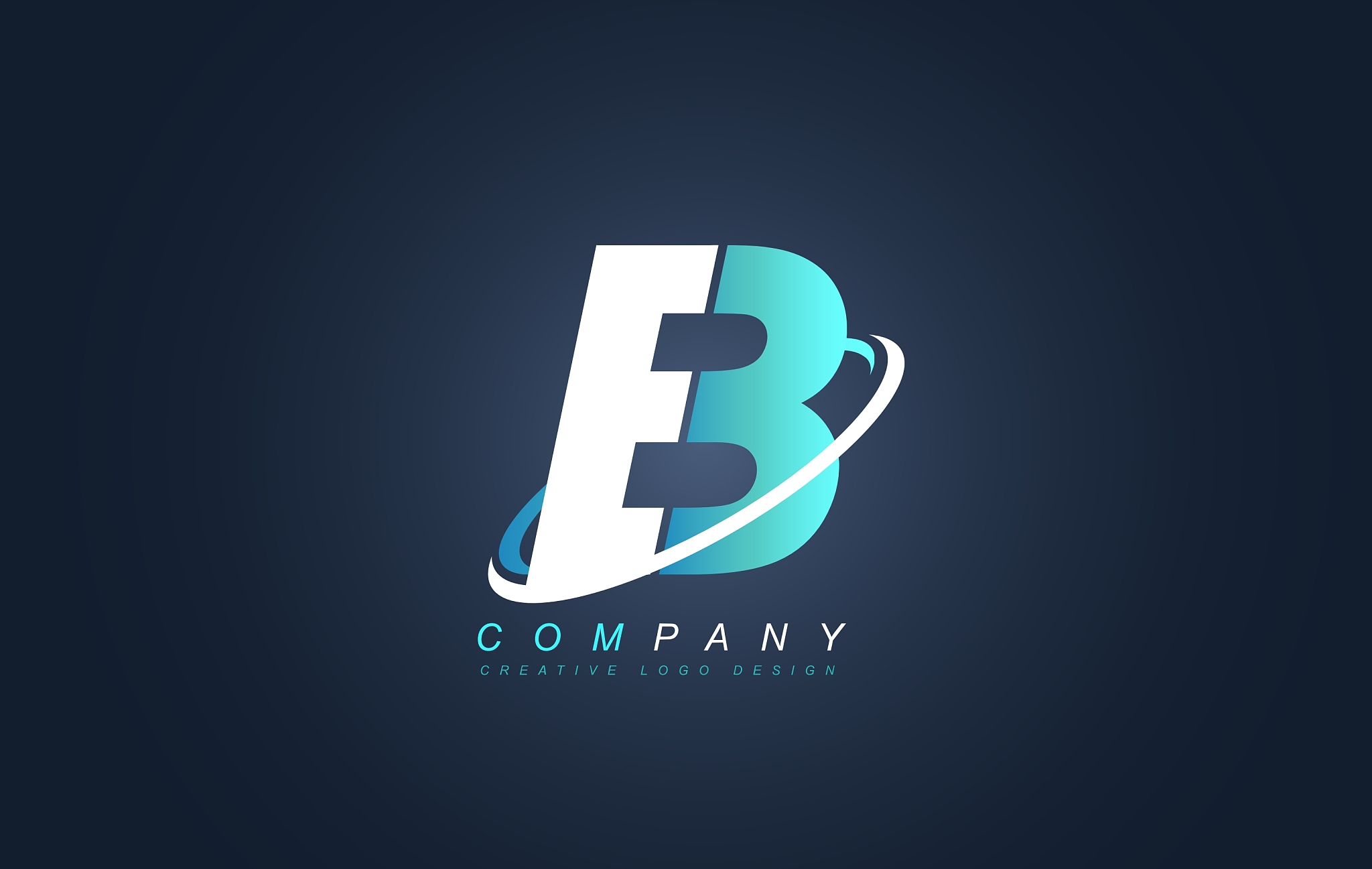 letter b blue white logo icon design