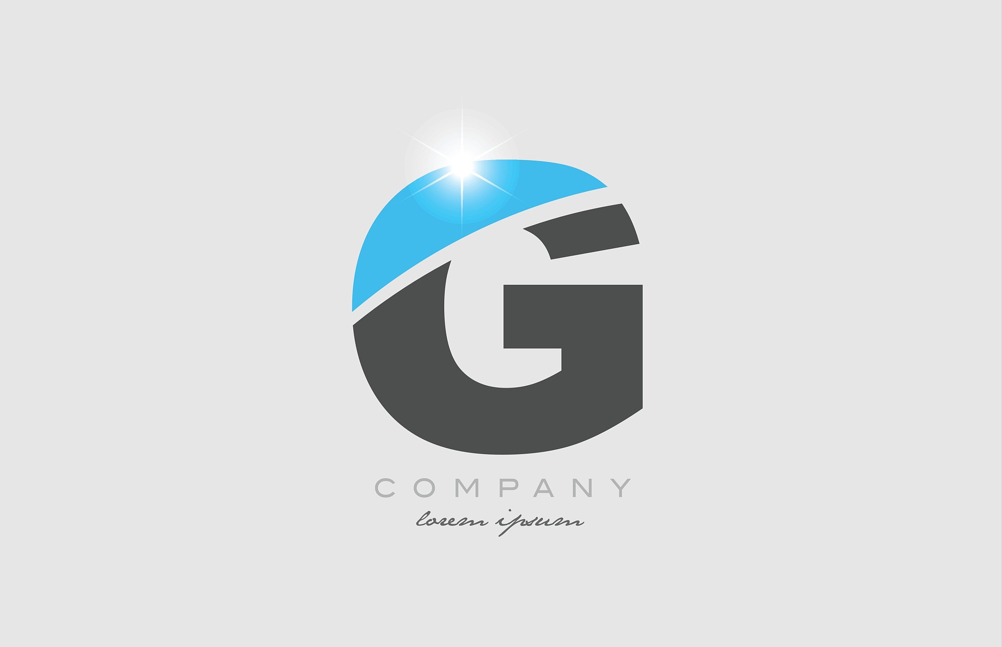 letter g in grey blue color alphabet for logo icon design