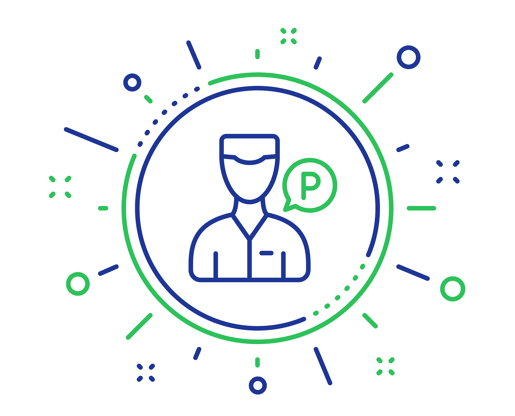 valet servant line icon parking person sign