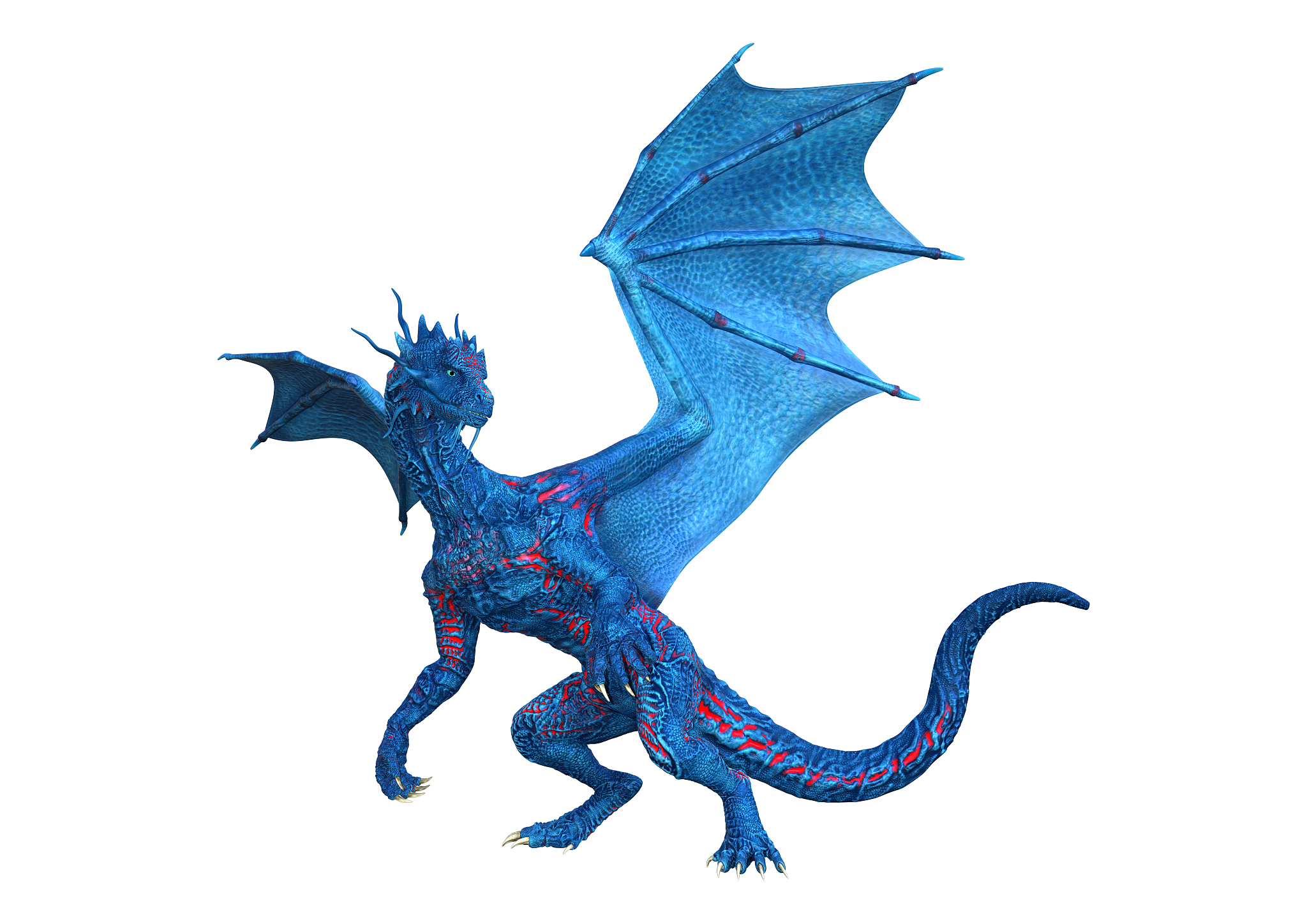3d illustration fantasy dragon on white