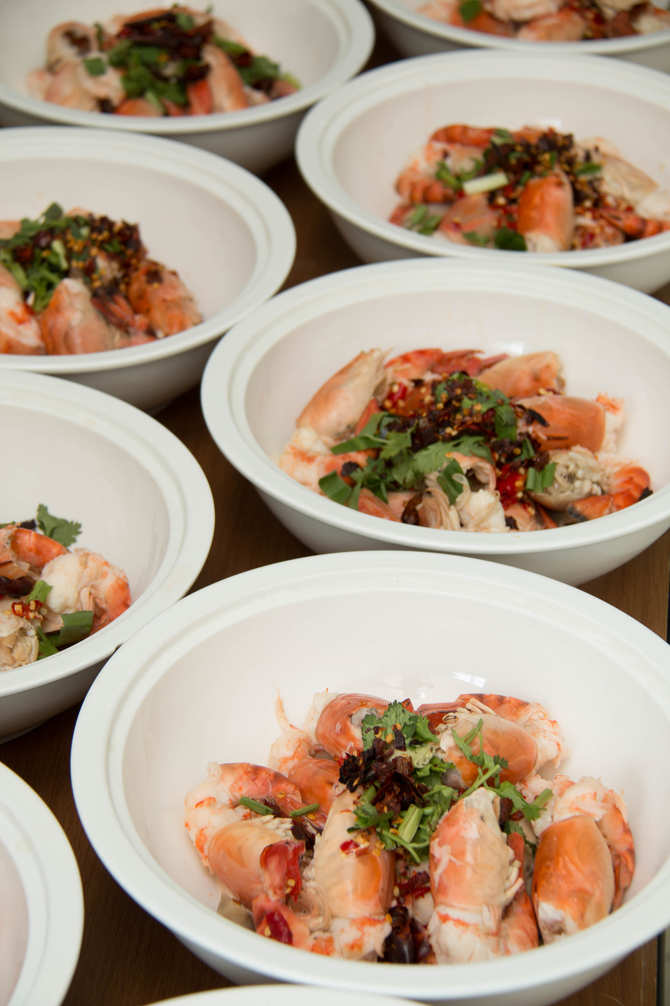 spicy  prawns over hot  with chilli