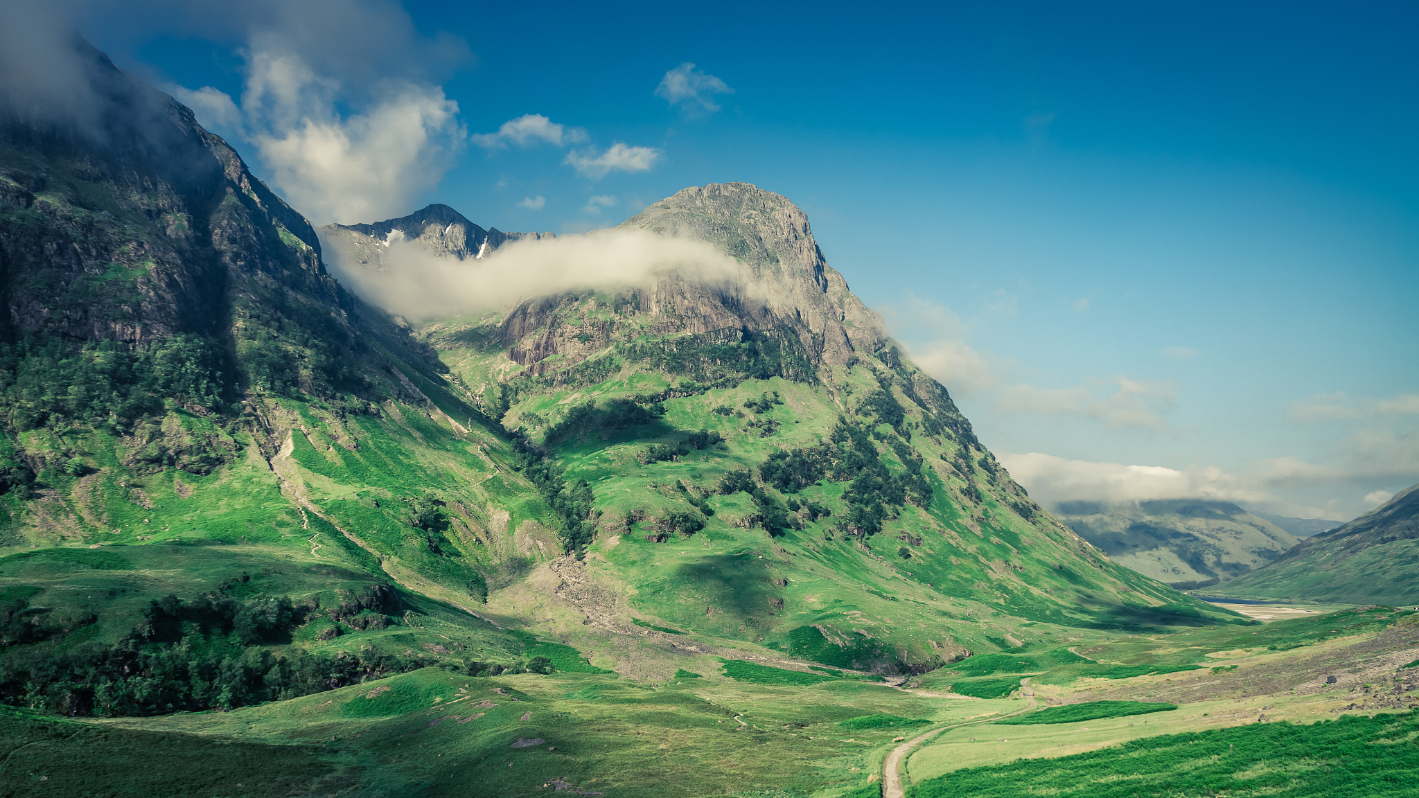 wonderful dawn over the mountains in glencoe in scotland