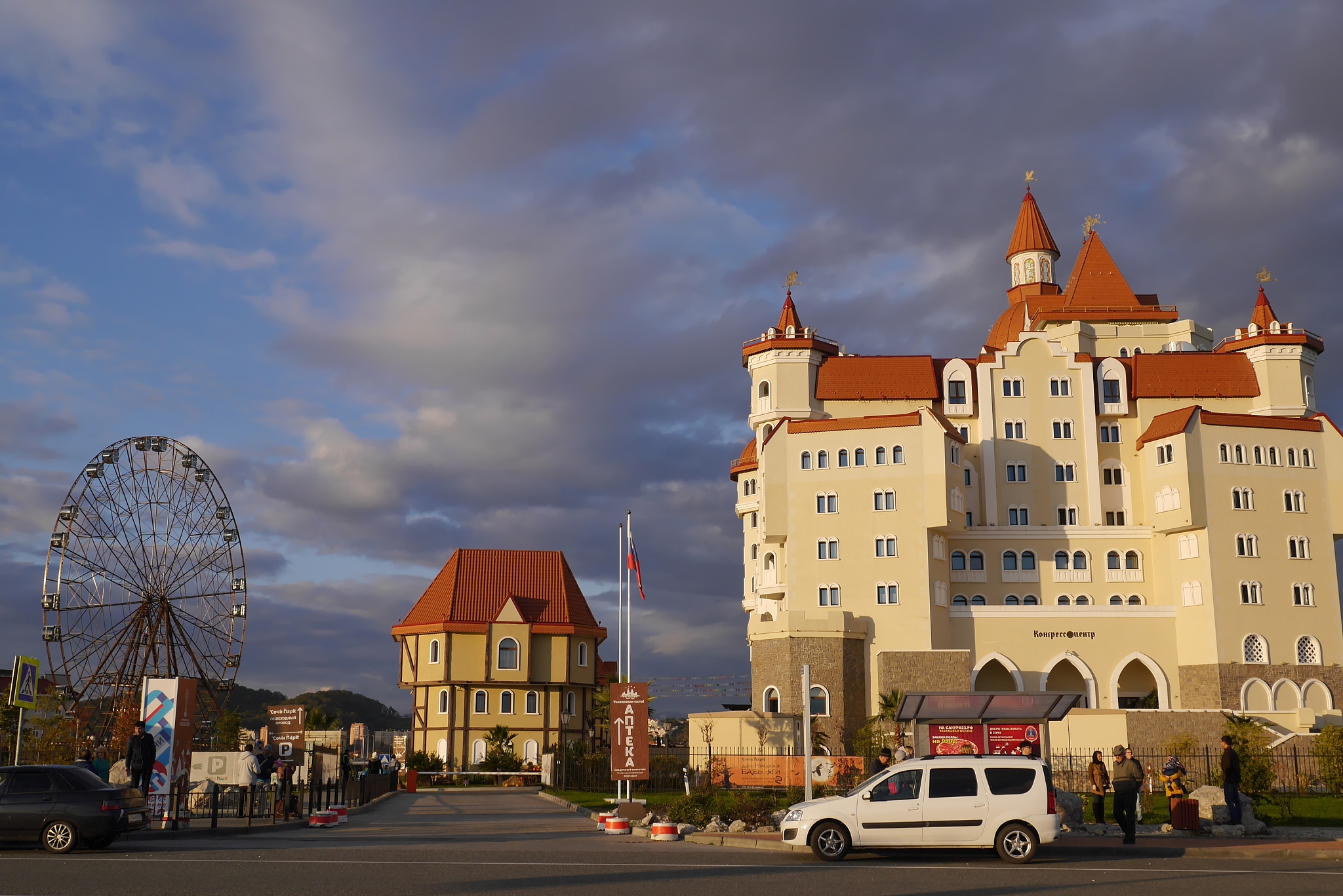 view of the bogatyr hotel in adler, russia