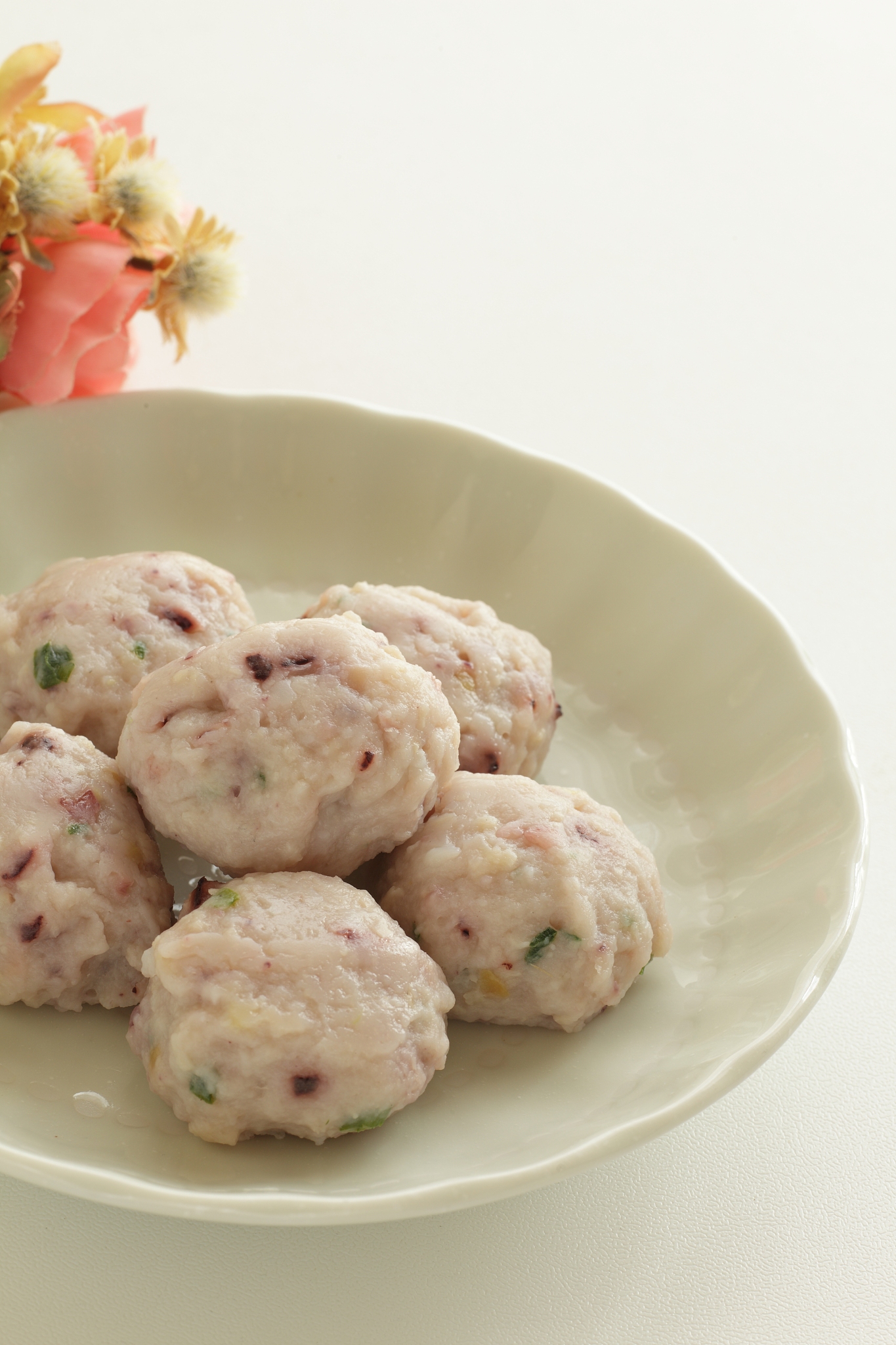 asian food ingredient octopus fishball on dish