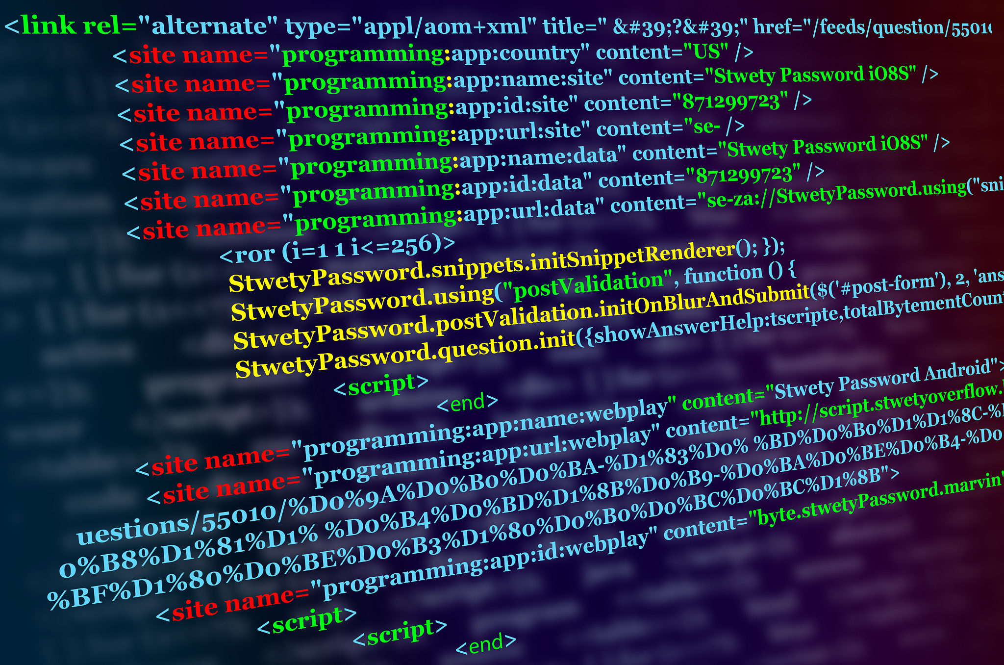 program source code on monitor screen.