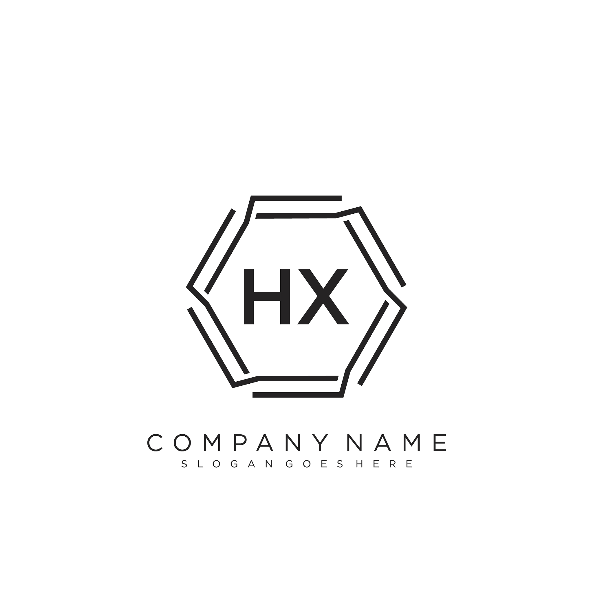 hx initial handwriting logo design