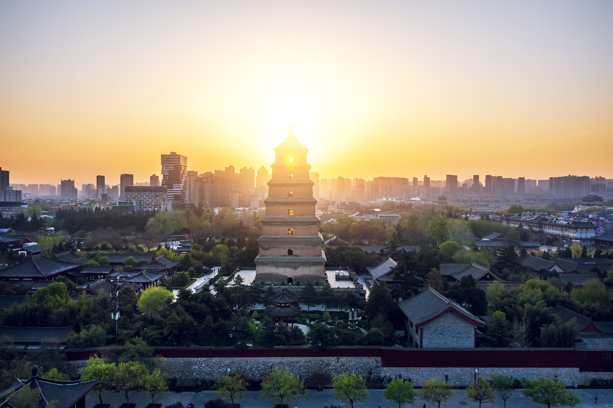 西安城市风光大雁塔