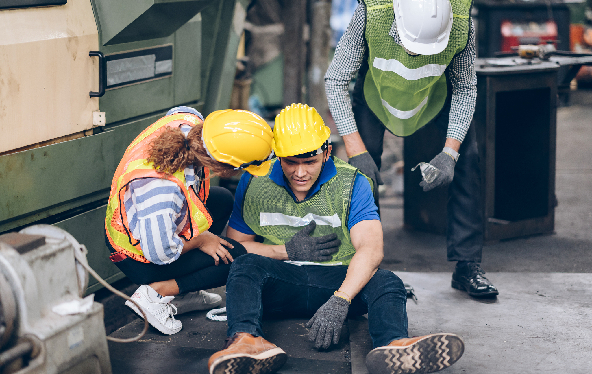 echnician engineer accident while working in factory