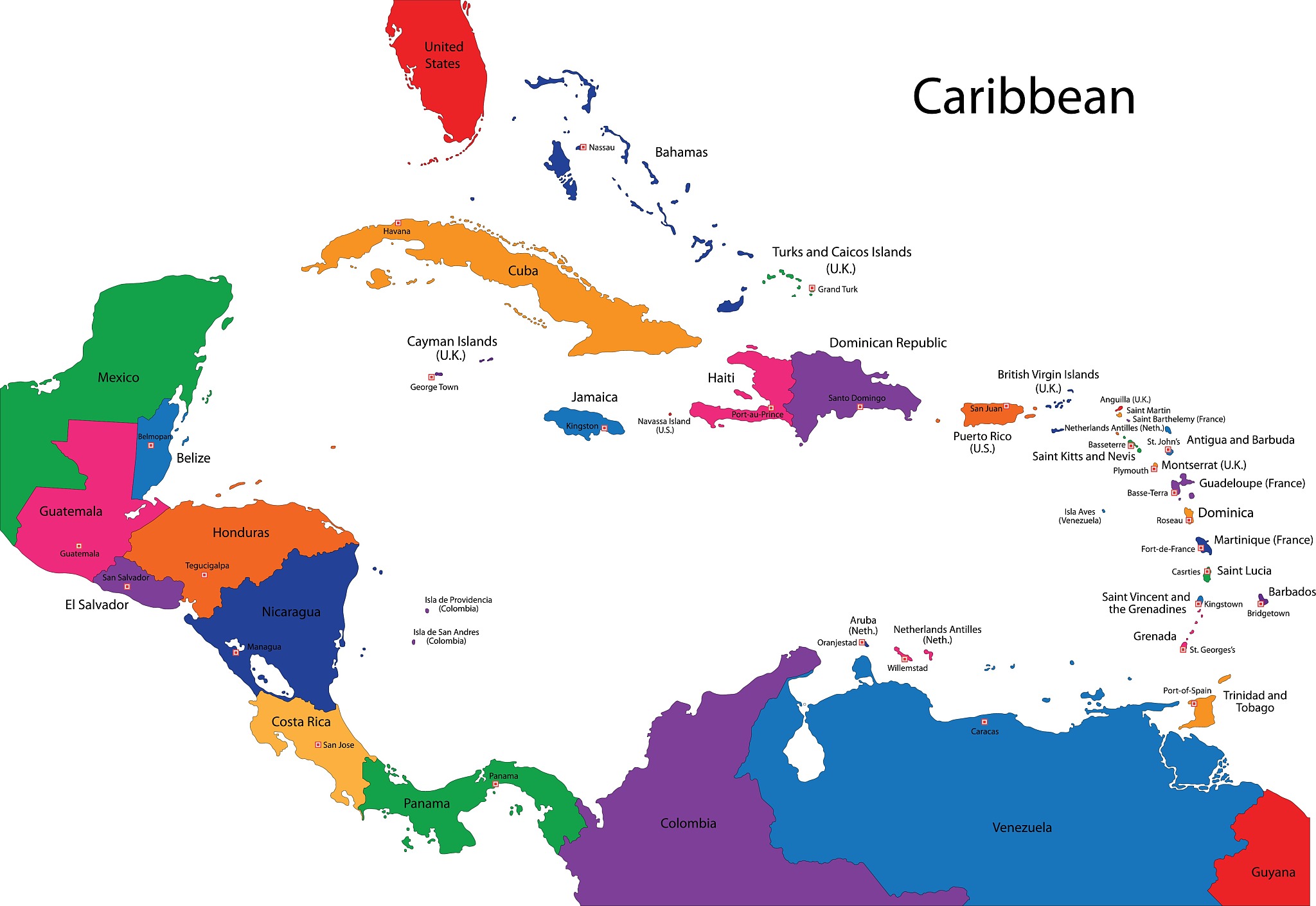 caribbean map