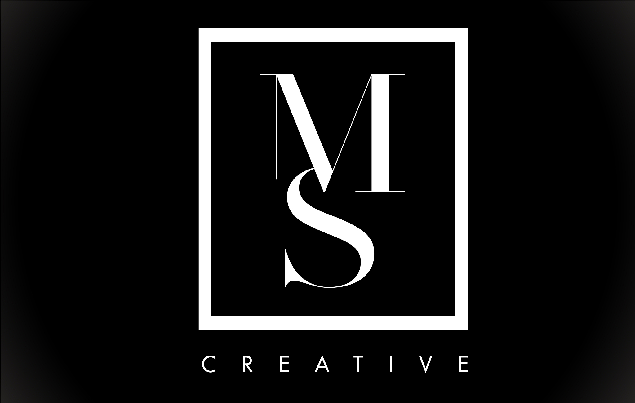 ms letter design logo with black and white colors