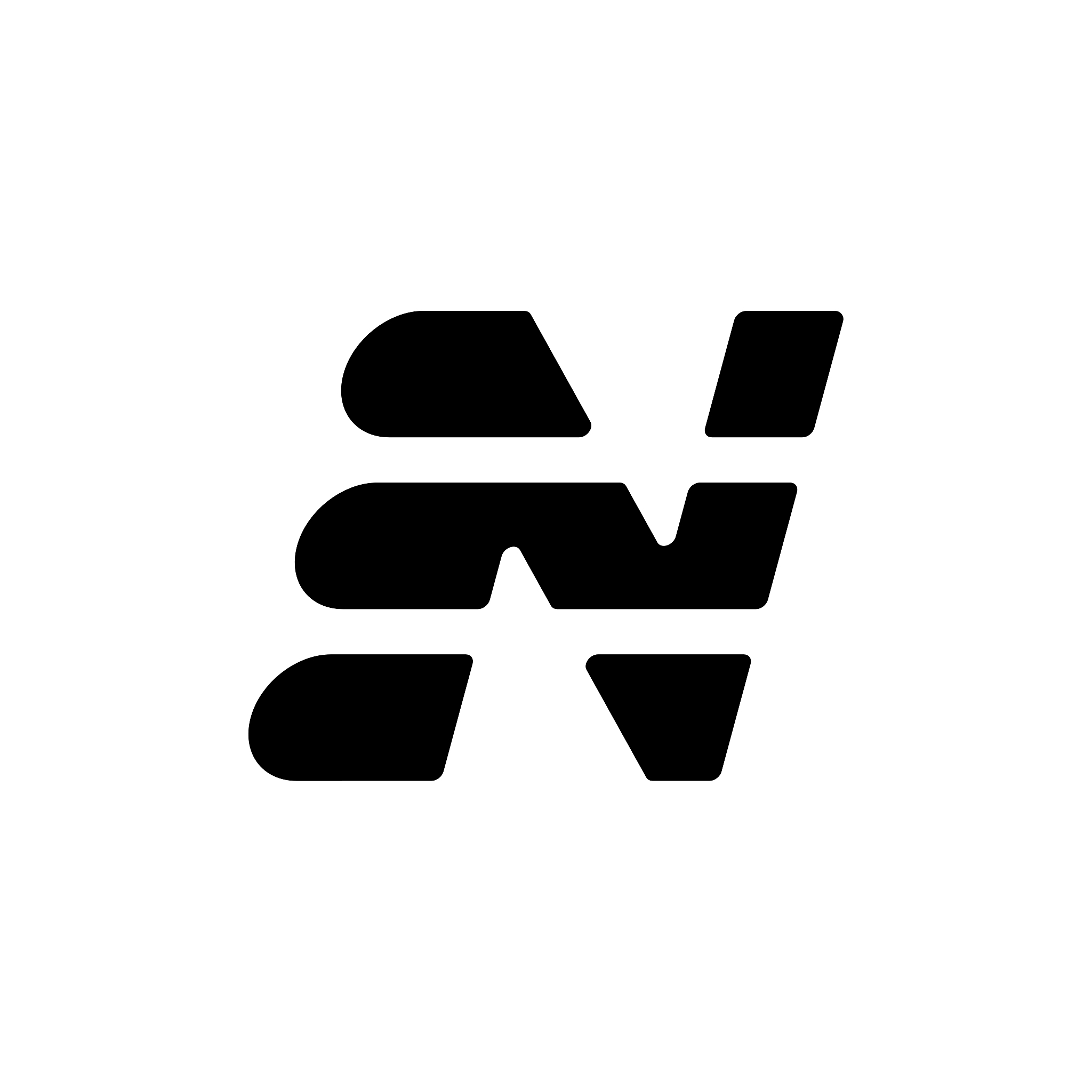 italic three lines speed letter logotype n
