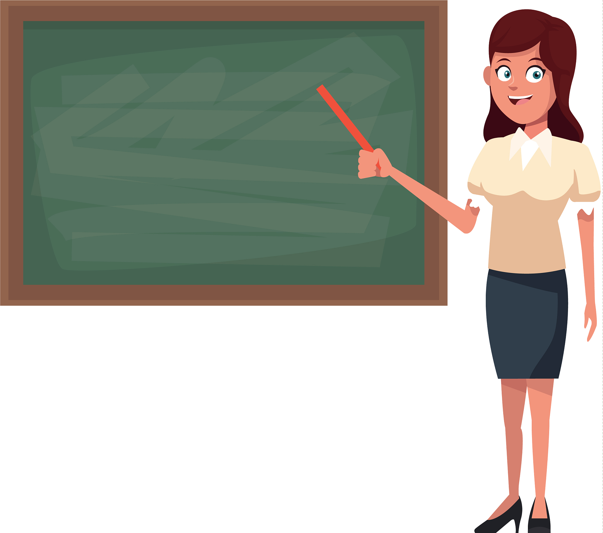 teacher with blackboard