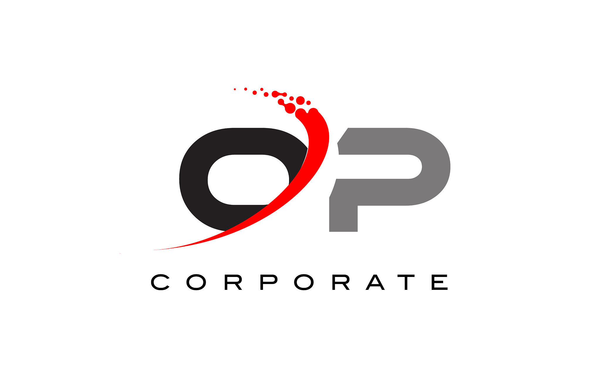 op modern letter logo design with swoosh
