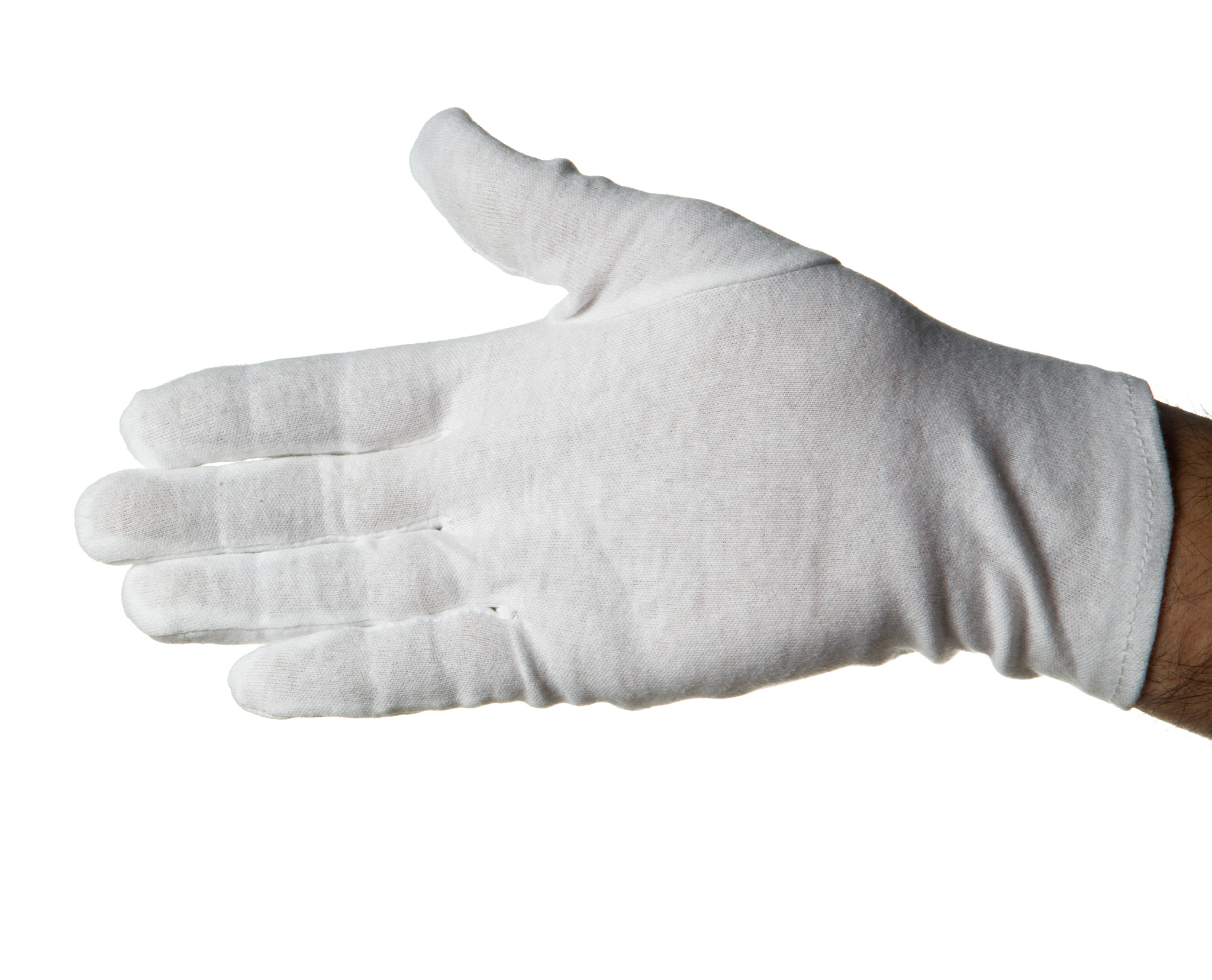 white gloved hand