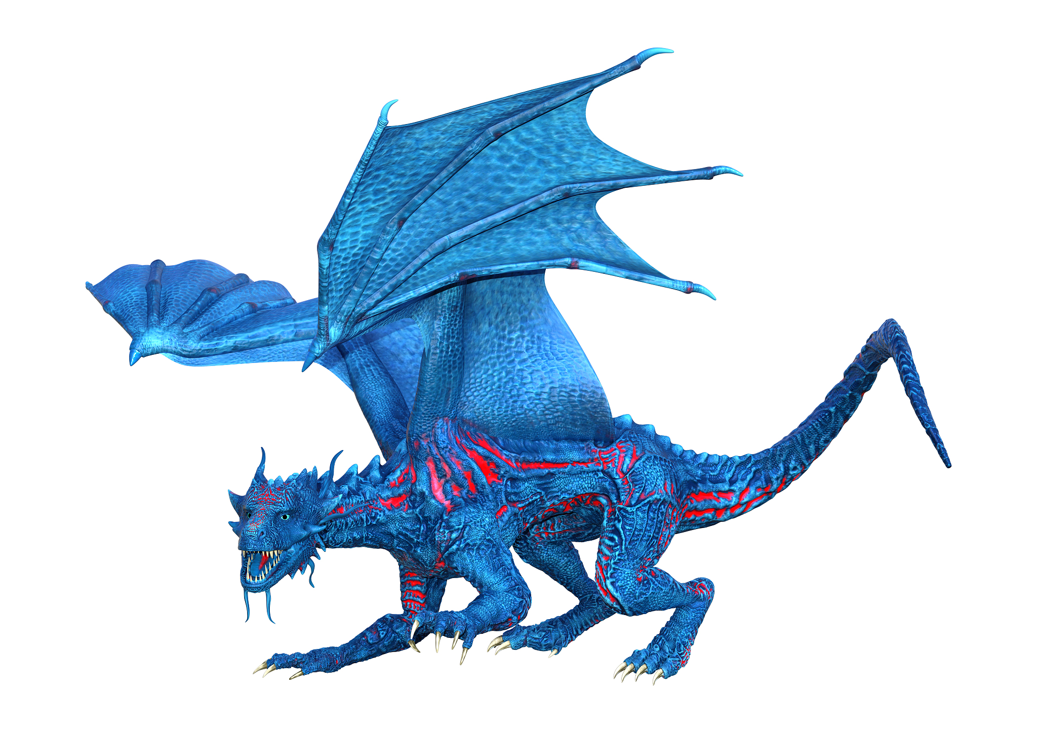 3d illustration fantasy dragon on white