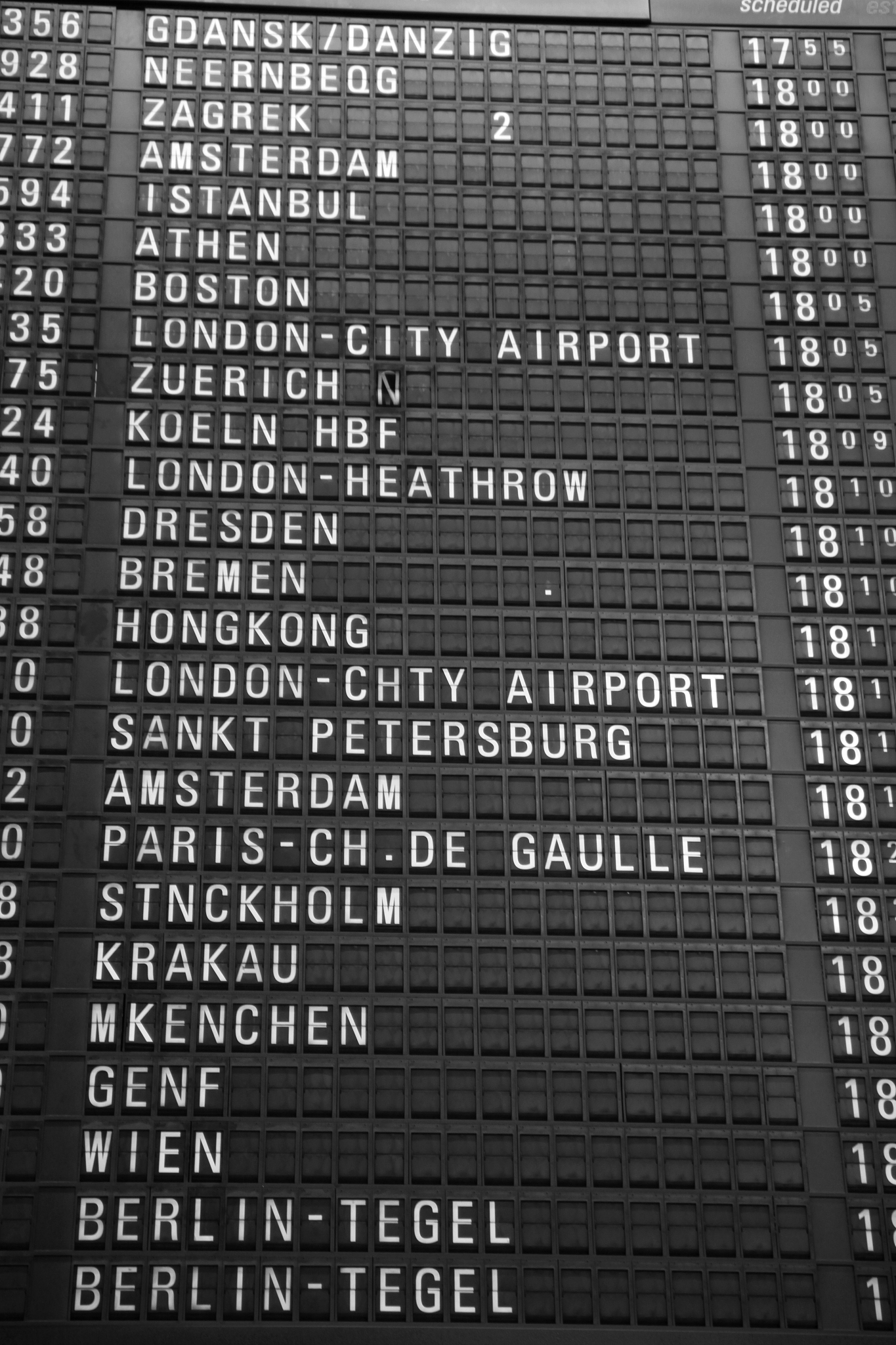 arrival board